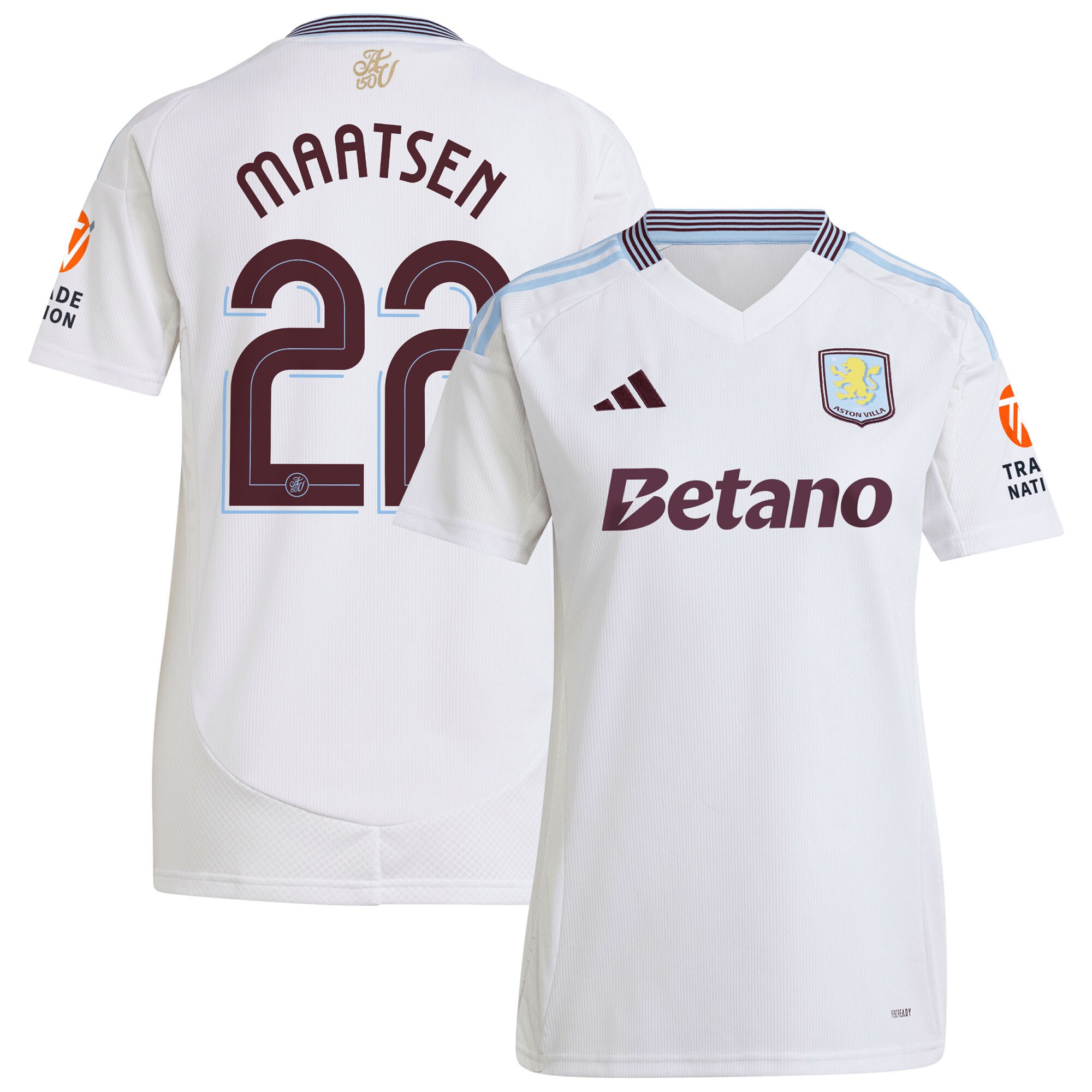 aston villa adidas away shirt 2024-25 – womens with maatsen 22 cup printing Collection | Aston Villa Fan Shop