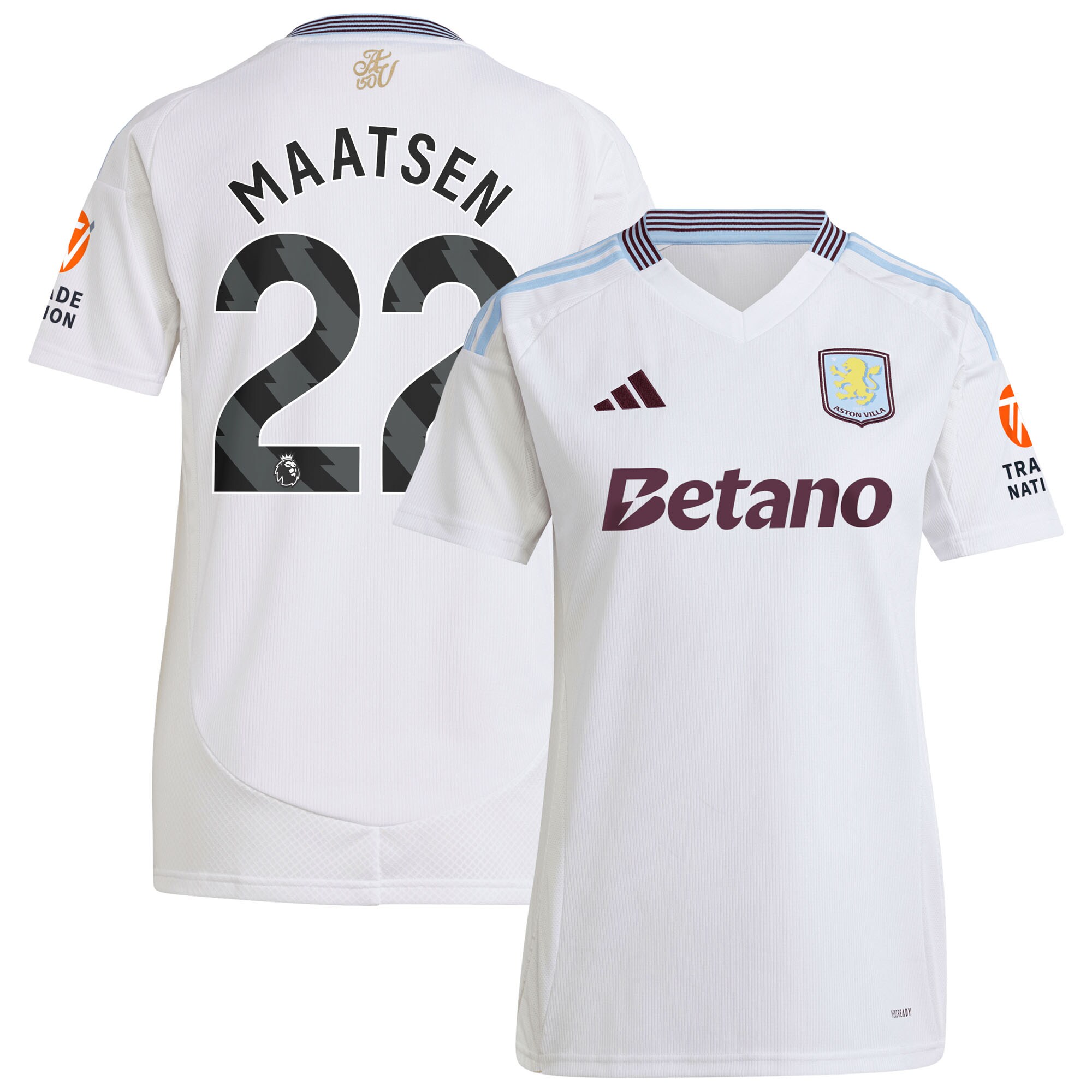 aston villa adidas away shirt 2024-25 – womens with maatsen 22 printing Collection | Aston Villa Fan Shop
