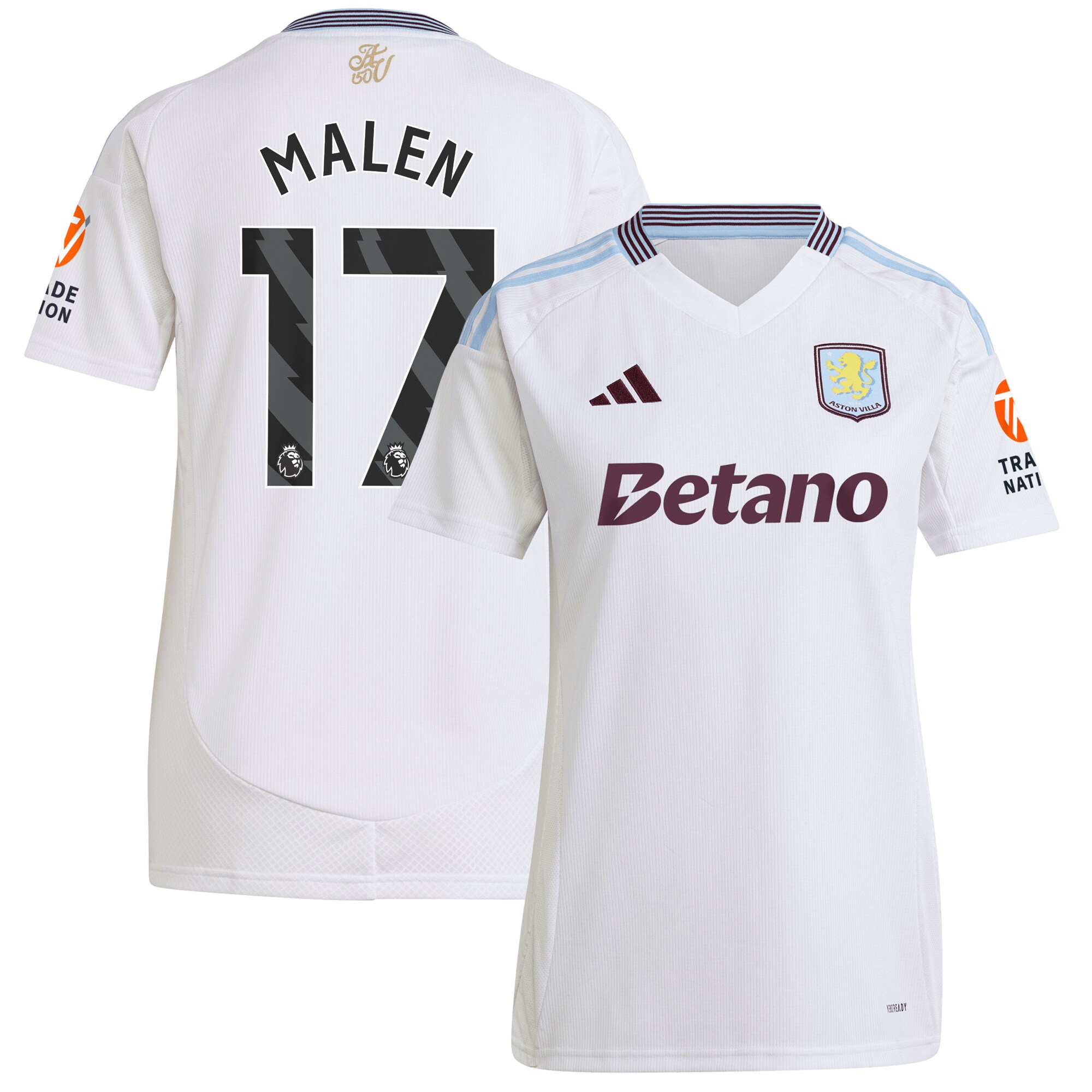 aston villa adidas away shirt 2024-25 – womens with malen 17 printing Collection | Aston Villa Fan Shop