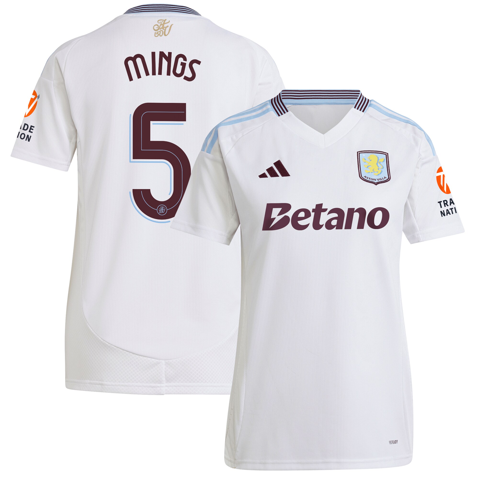 aston villa adidas away shirt 2024-25 – womens with mings 5 cup printing Collection | Aston Villa Fan Shop
