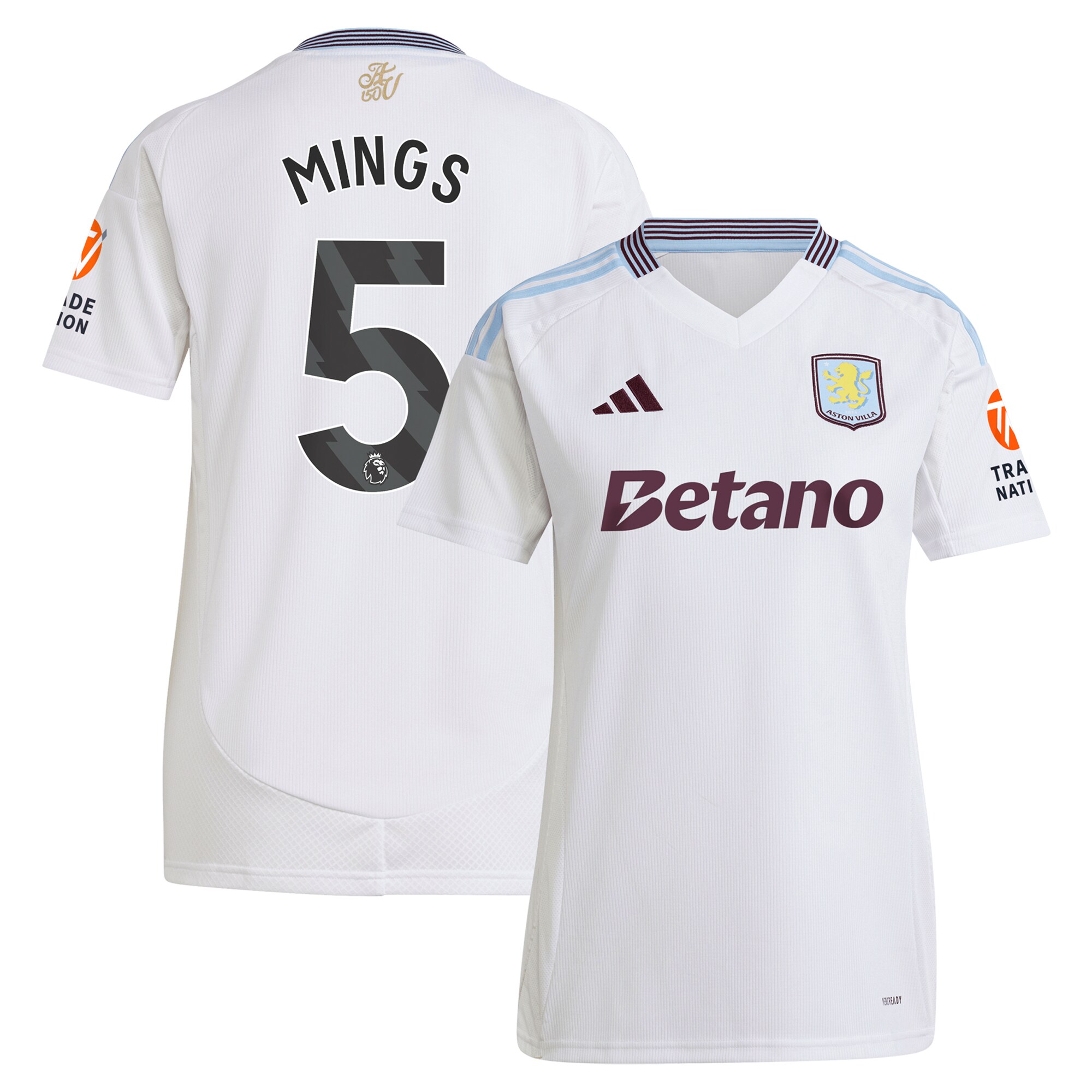 aston villa adidas away shirt 2024-25 – womens with mings 5 printing Collection | Aston Villa Fan Shop