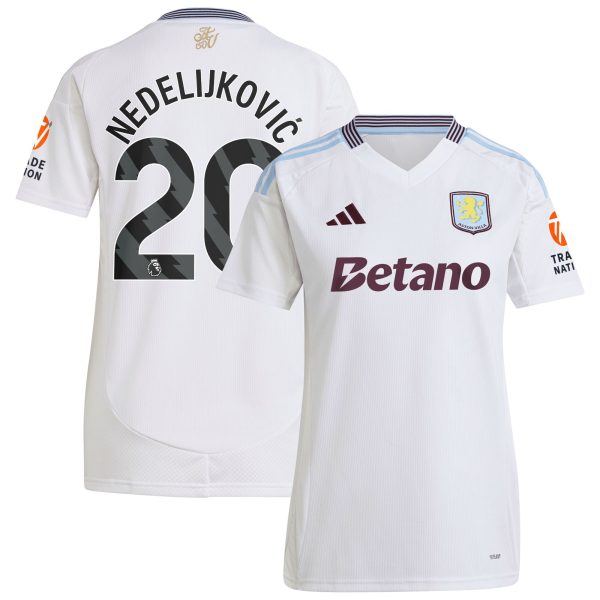 aston villa adidas away shirt 2024-25 – womens with nedeljković 20 printing Collection | Aston Villa Fan Shop