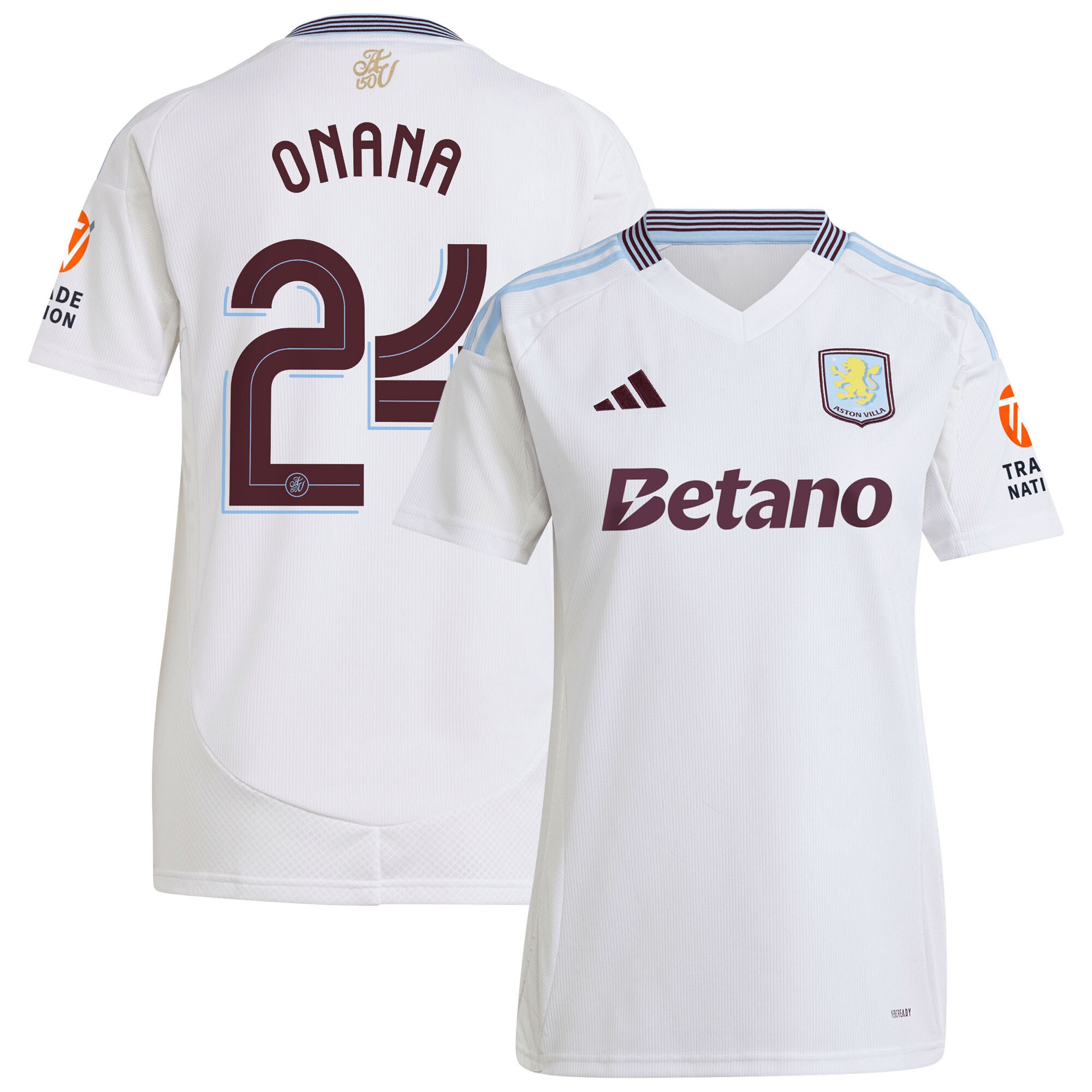 aston villa adidas away shirt 2024-25 – womens with onana 24 cup printing Collection | Aston Villa Fan Shop