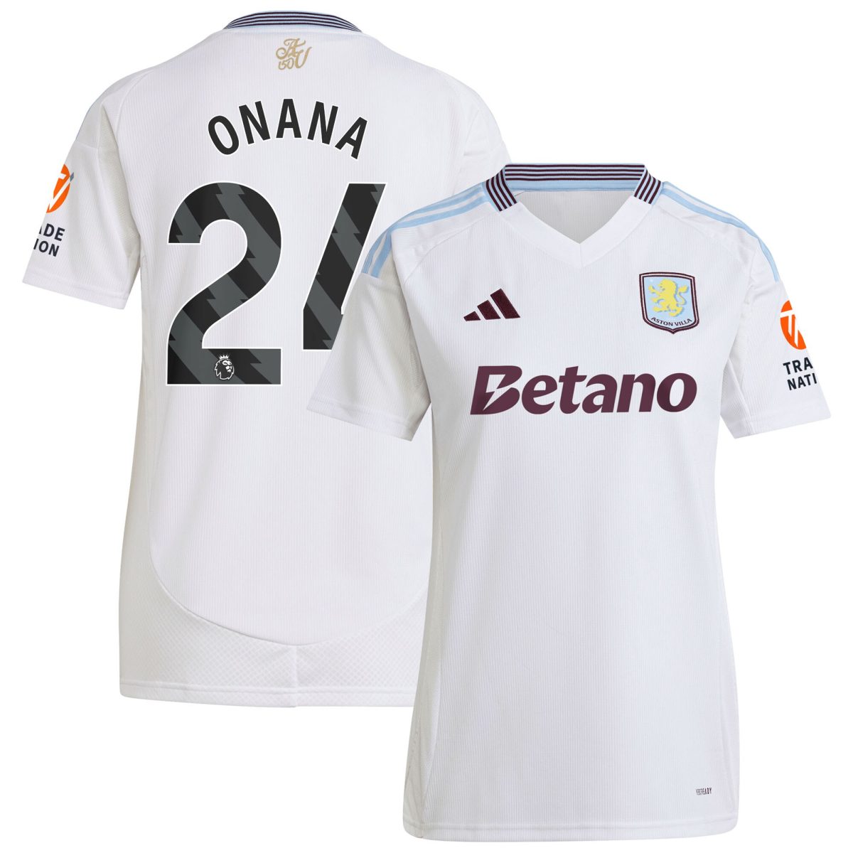 aston villa adidas away shirt 2024-25 – womens with onana 24 printing Collection | Aston Villa Fan Shop