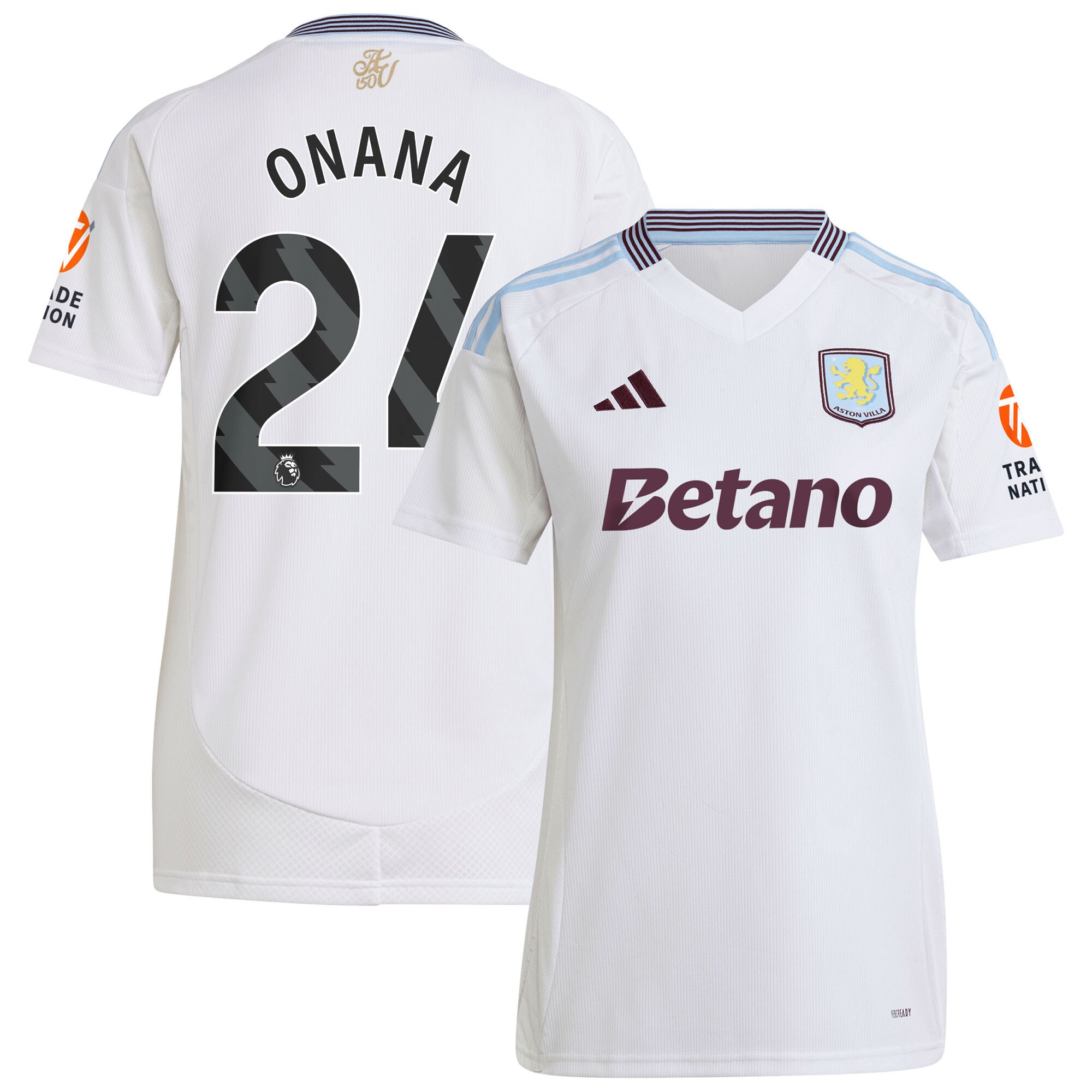 aston villa adidas away shirt 2024-25 – womens with onana 24 printing Collection | Aston Villa Fan Shop