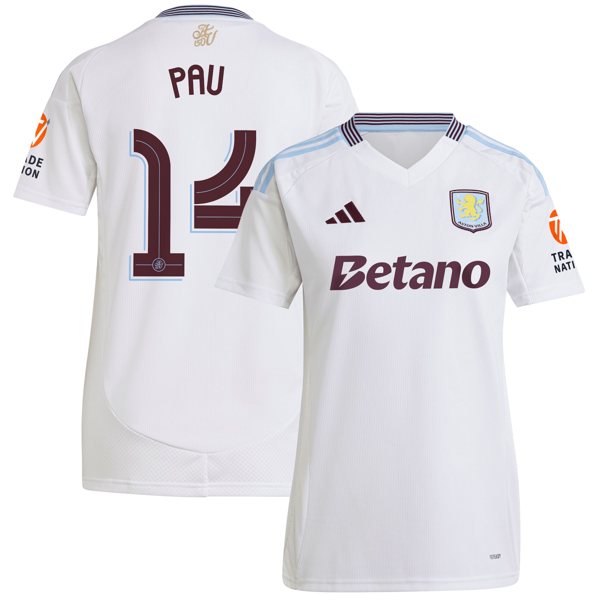 aston villa adidas away shirt 2024-25 – womens with pau 14 cup printing Collection | Aston Villa Fan Shop