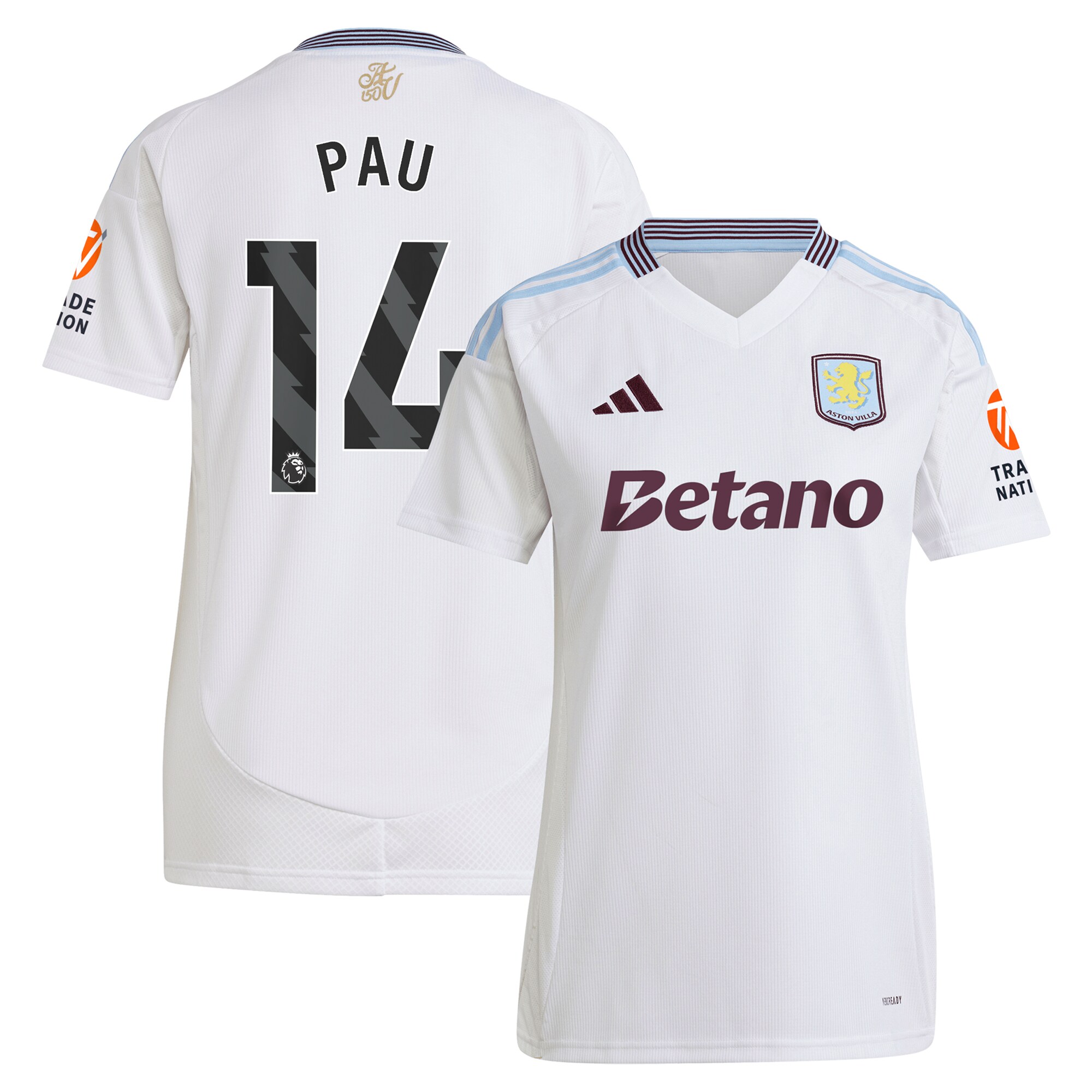 aston villa adidas away shirt 2024-25 – womens with pau 14 printing Collection | Aston Villa Fan Shop