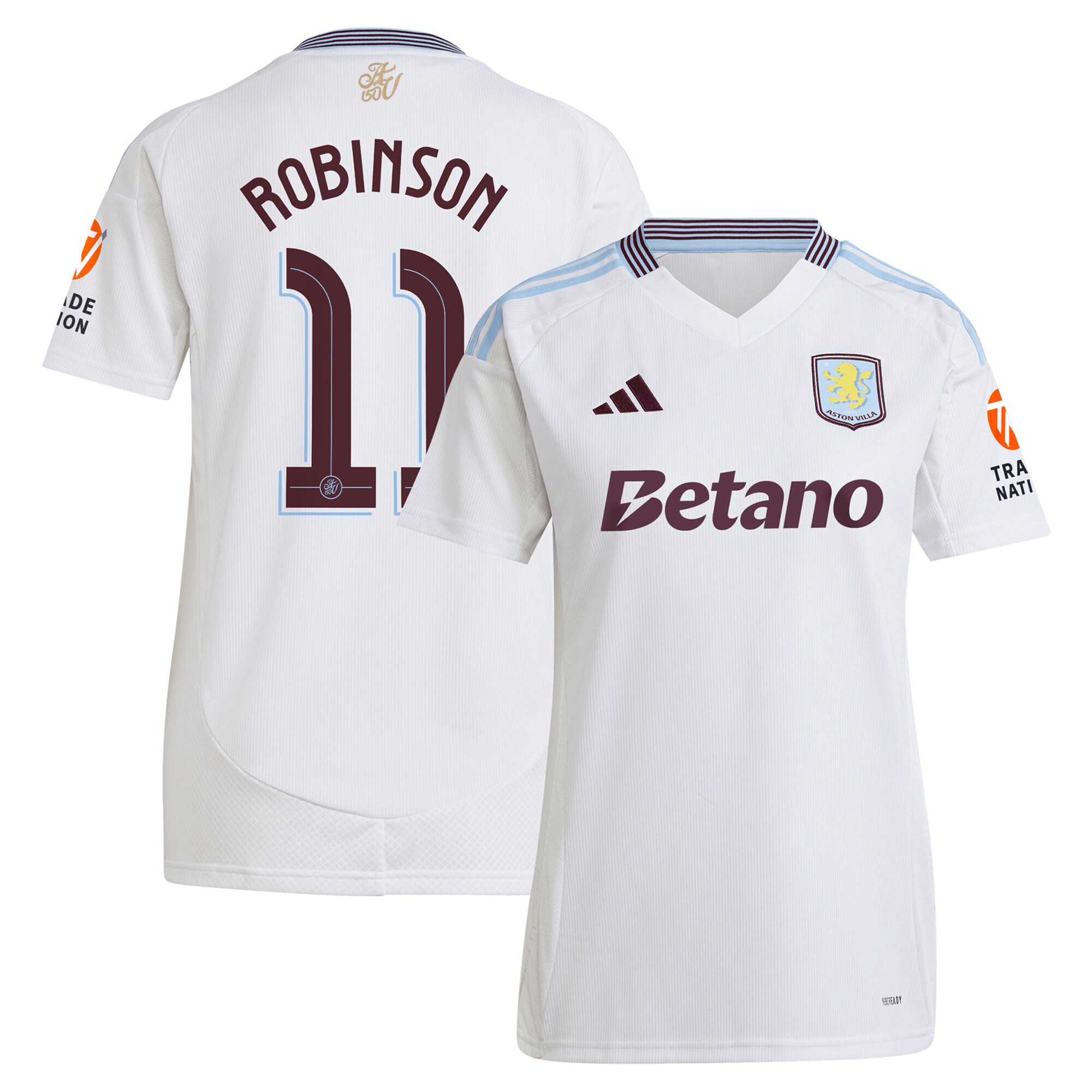 aston villa adidas away shirt 2024-25 – womens with robinson 11 cup printing Collection | Aston Villa Fan Shop