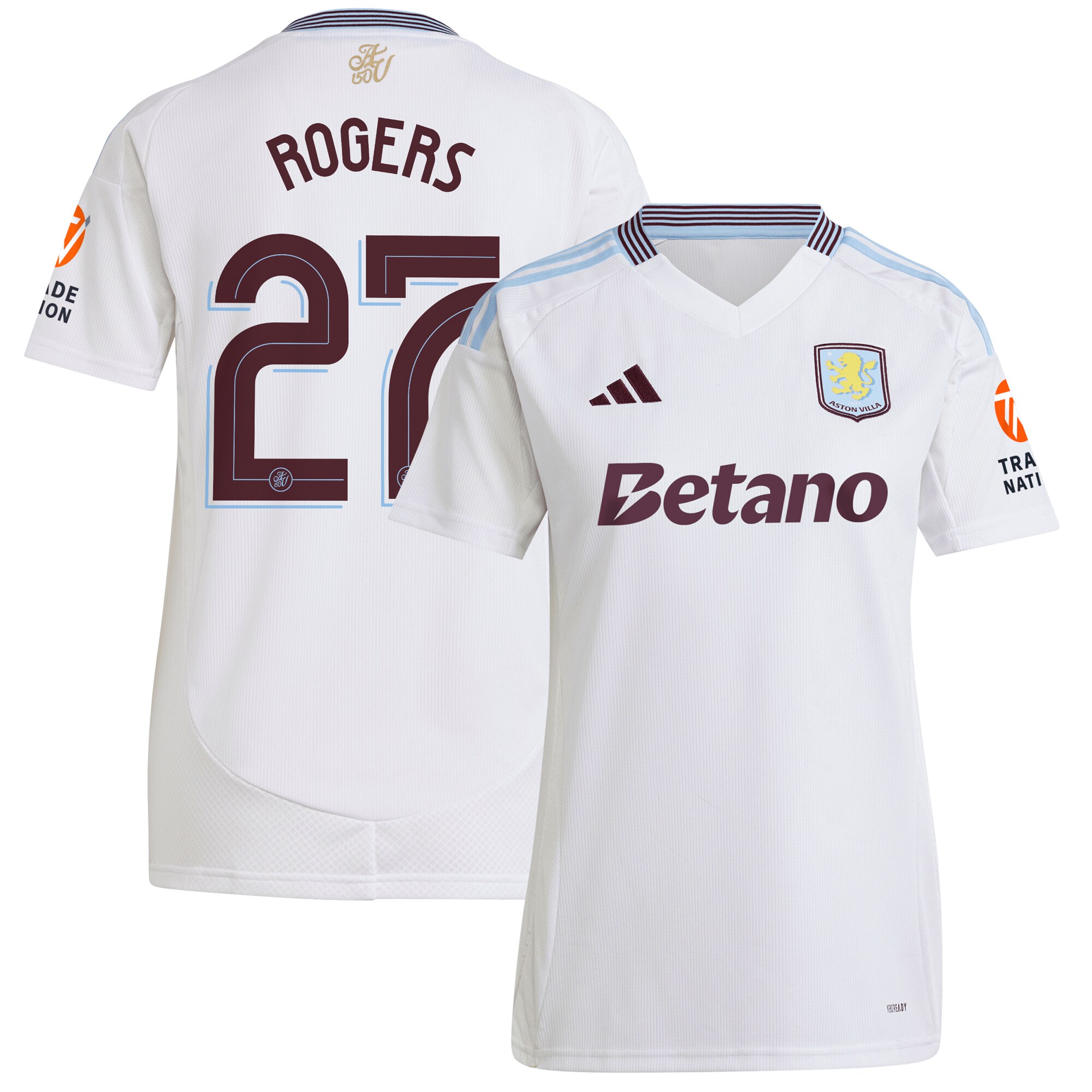 aston villa adidas away shirt 2024-25 – womens with rogers 27 cup printing Collection | Aston Villa Fan Shop