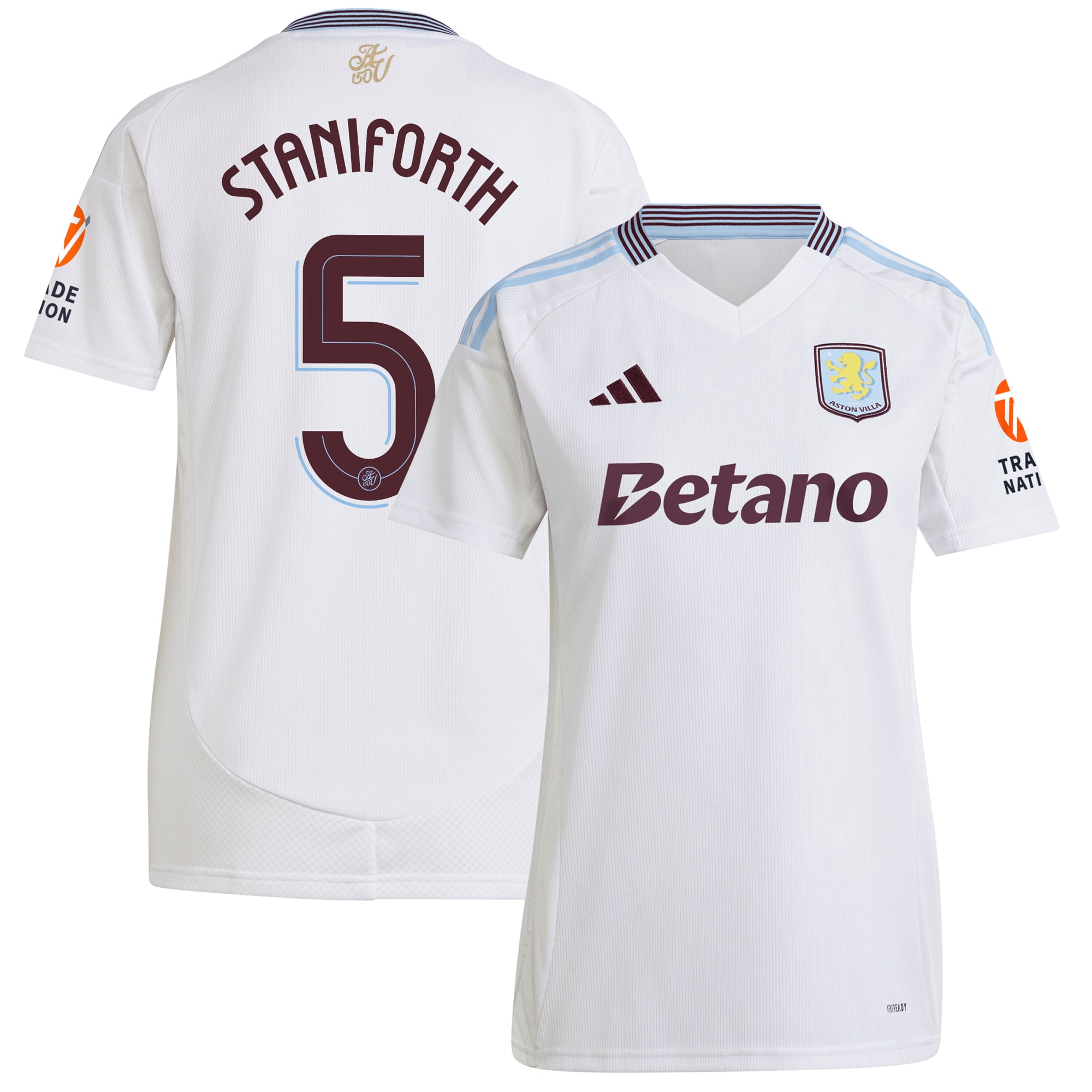 aston villa adidas away shirt 2024-25 – womens with staniforth 5 cup printing Collection | Aston Villa Fan Shop