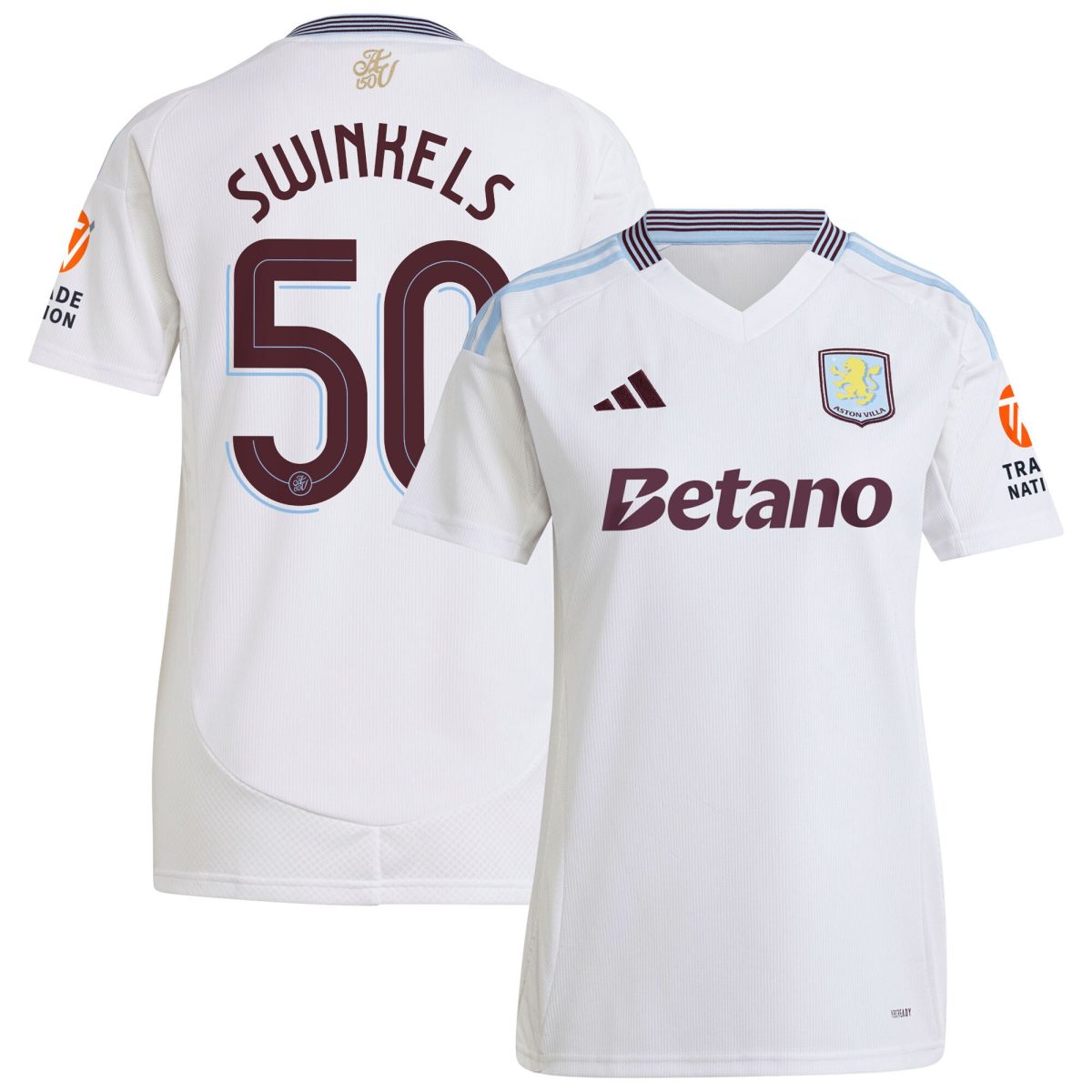 aston villa adidas away shirt 2024-25 – womens with swinkels 50 cup printing Collection | Aston Villa Fan Shop
