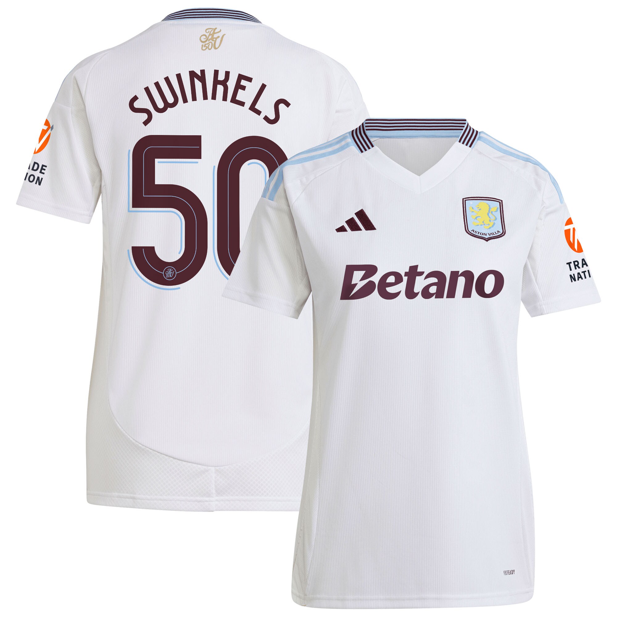 aston villa adidas away shirt 2024-25 – womens with swinkels 50 cup printing Collection | Aston Villa Fan Shop