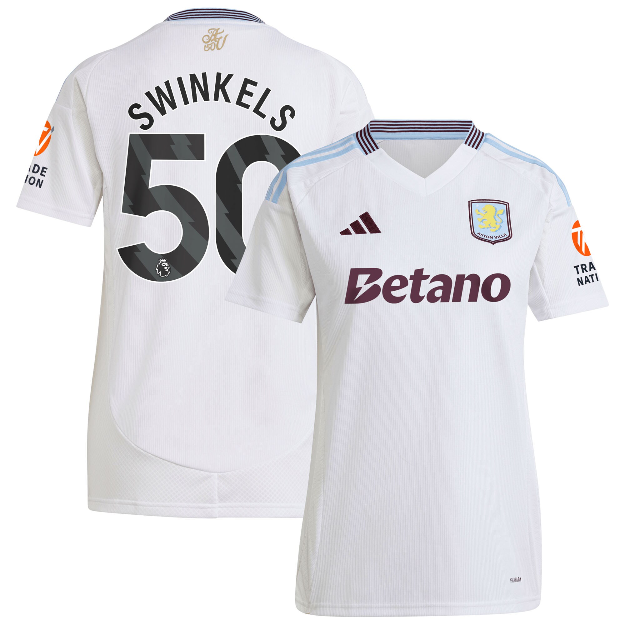 aston villa adidas away shirt 2024-25 – womens with swinkels 50 printing Collection | Aston Villa Fan Shop