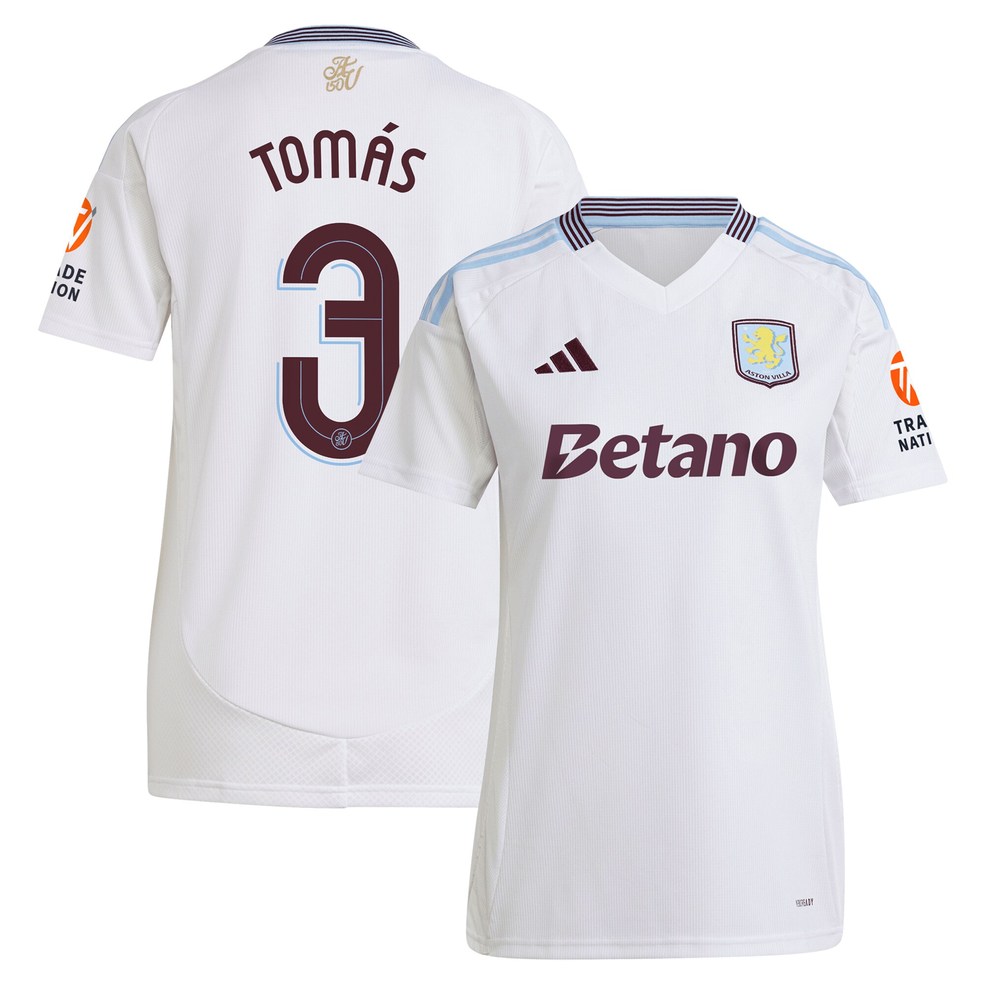 aston villa adidas away shirt 2024-25 – womens with tomás 3 cup printing Collection | Aston Villa Fan Shop