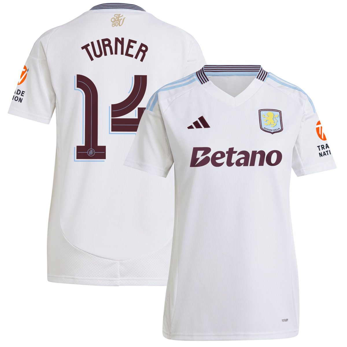 aston villa adidas away shirt 2024-25 – womens with turner 14 cup printing Collection | Aston Villa Fan Shop