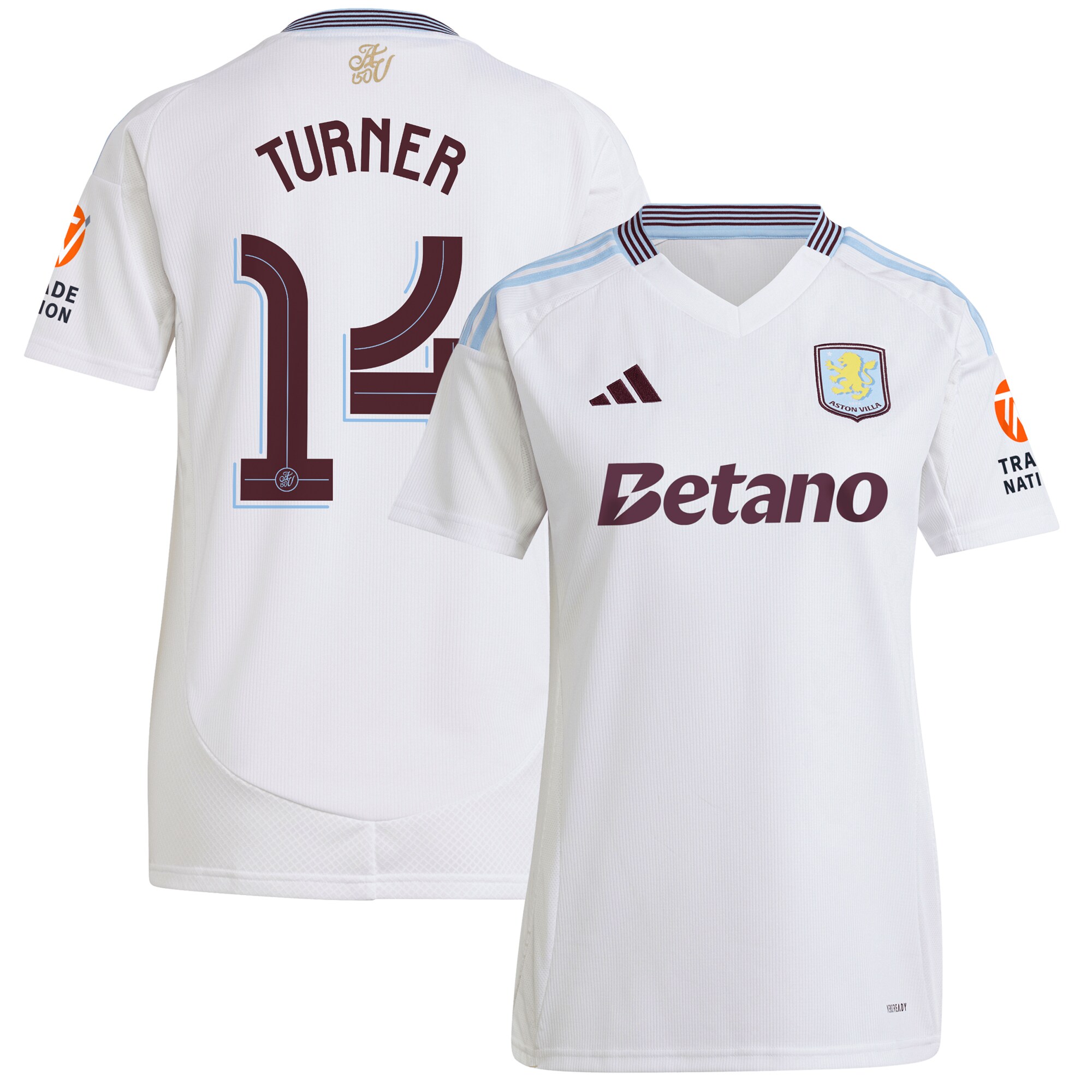 aston villa adidas away shirt 2024-25 – womens with turner 14 cup printing Collection | Aston Villa Fan Shop