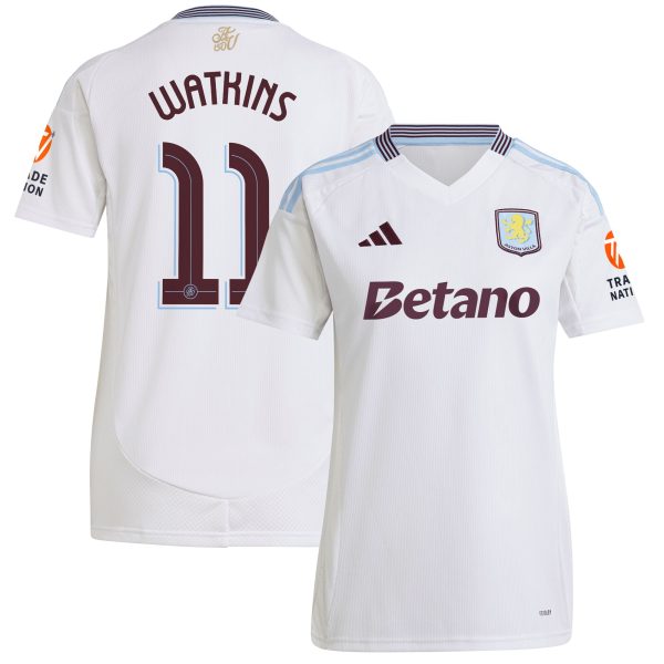 aston villa adidas away shirt 2024-25 – womens with watkins 11 cup printing Collection | Aston Villa Fan Shop