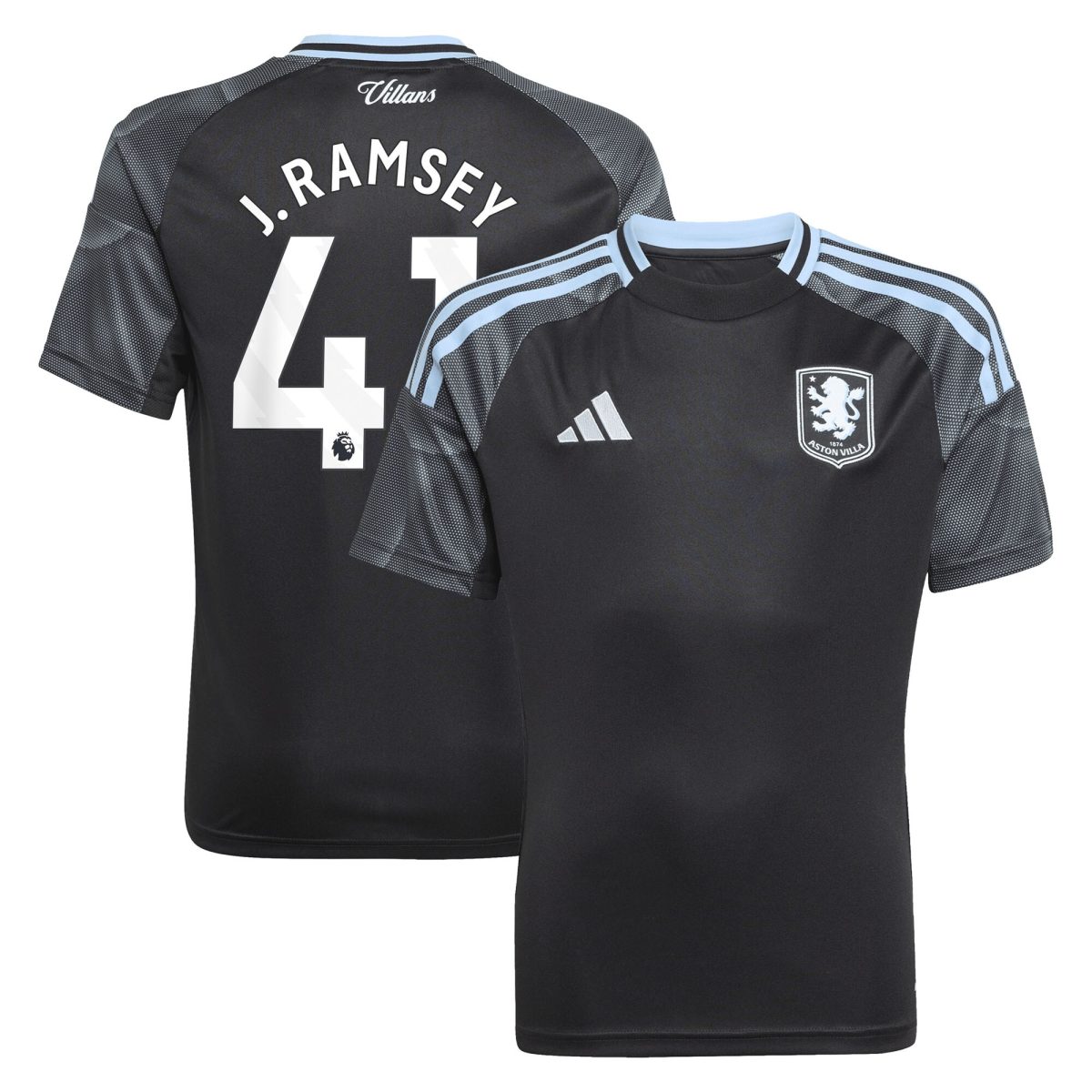aston villa adidas away shirt 2025-26 – kids with j. ramsey 41 printing Collection | Aston Villa Fan Shop