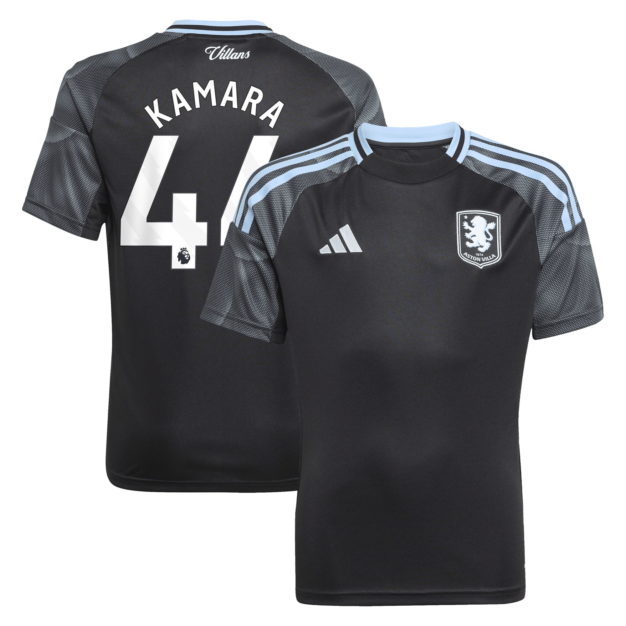 aston villa adidas away shirt 2025-26 – kids with kamara 44 printing Collection | Aston Villa Fan Shop