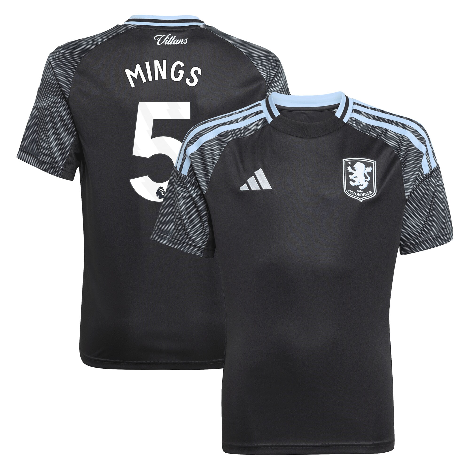 aston villa adidas away shirt 2025-26 – kids with mings 5 printing Collection | Aston Villa Fan Shop