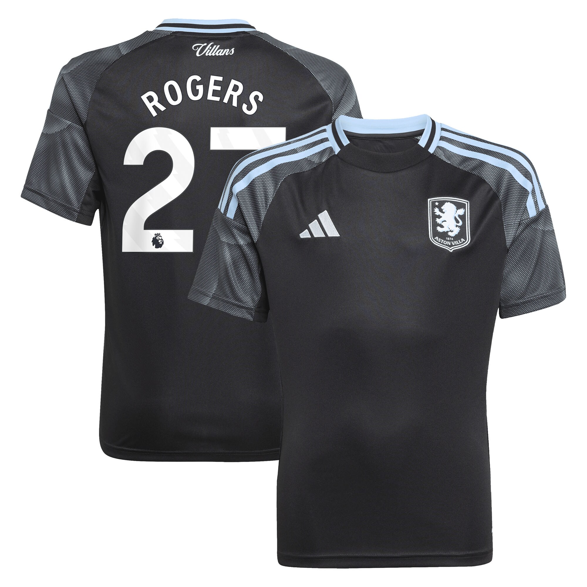 aston villa adidas away shirt 2025-26 – kids with rogers 27 printing Collection | Aston Villa Fan Shop