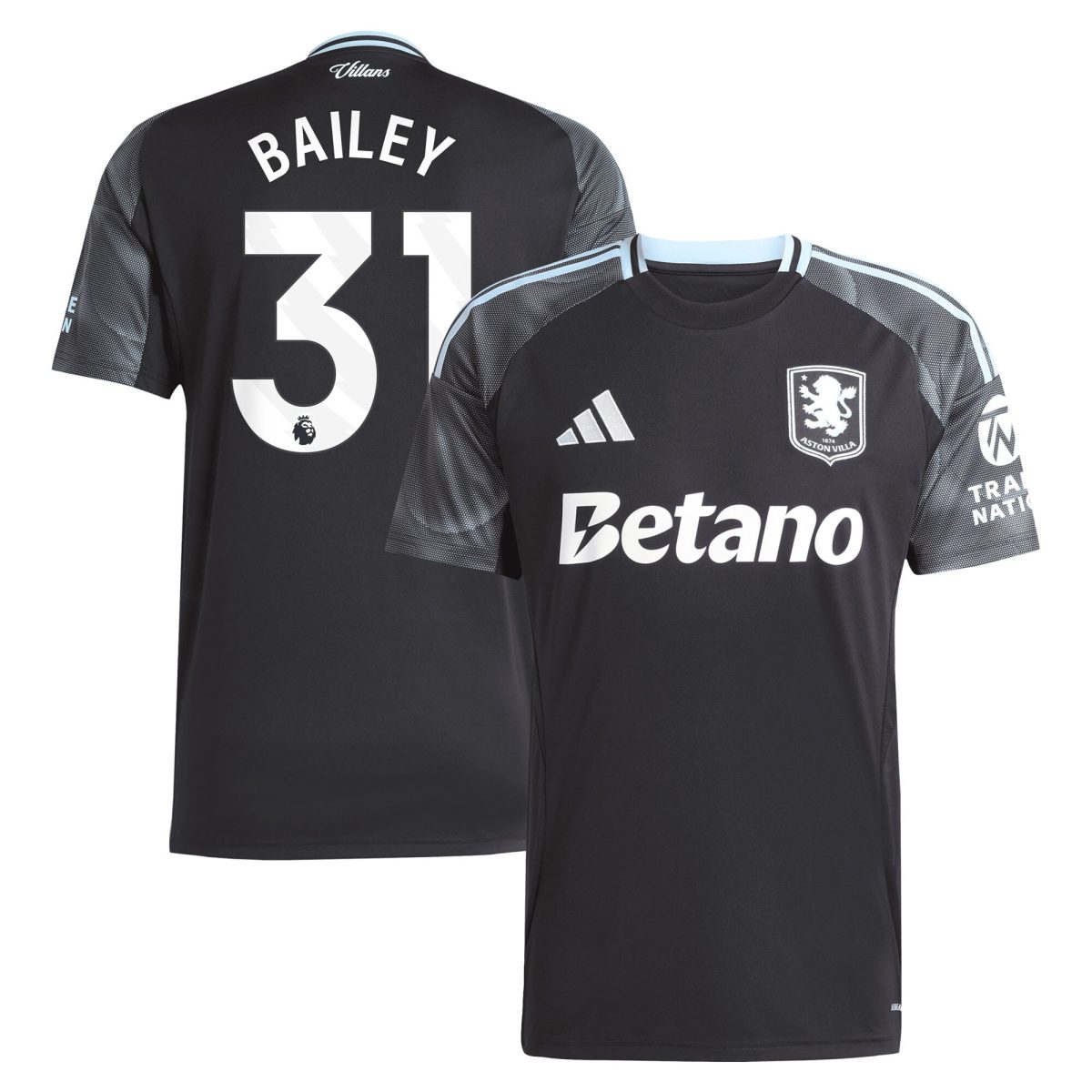 aston villa adidas away shirt 2025-26 with bailey 31 printing Collection | Aston Villa Fan Shop