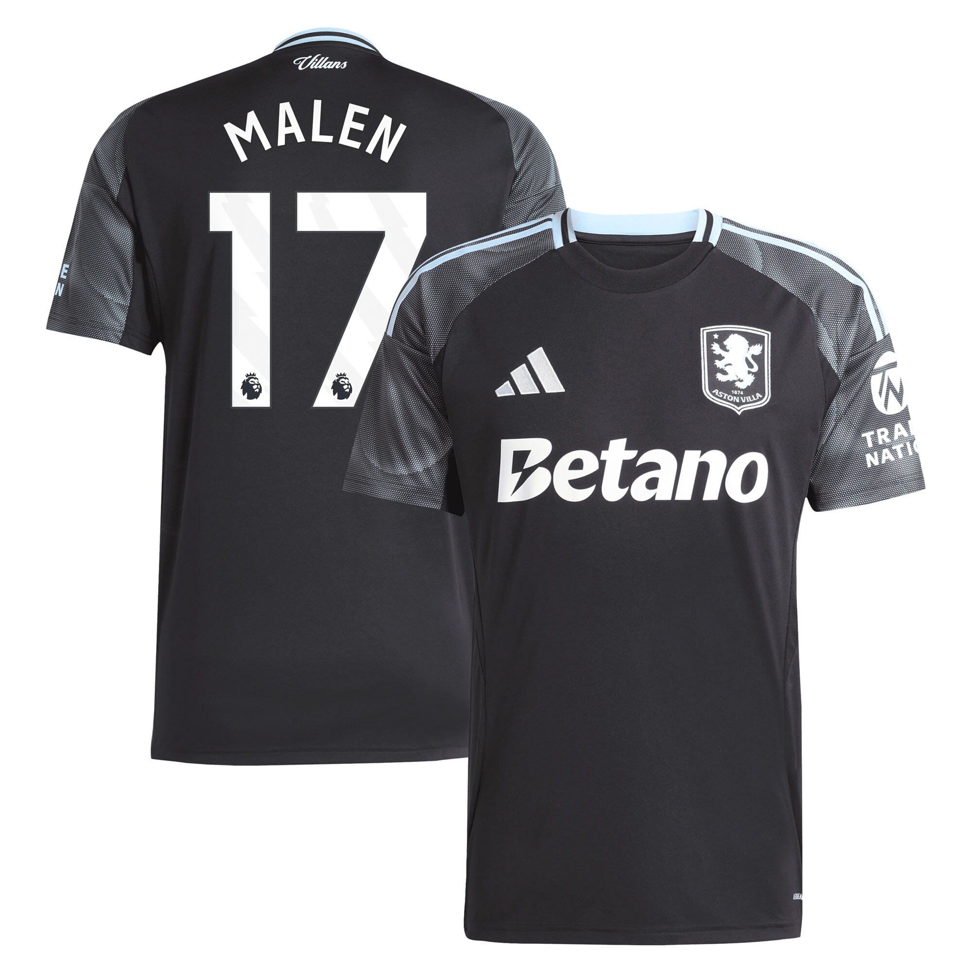 aston villa adidas away shirt 2025-26 with malen 17 printing Collection | Aston Villa Fan Shop