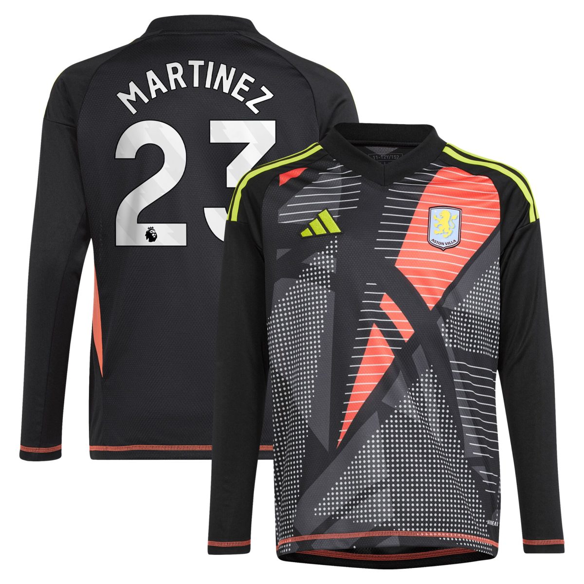 aston villa adidas goalkeeper shirt 2024-25 – long sleeve – kids with martinez 23 printing – 202029325 Collection | Aston Villa Fan Shop