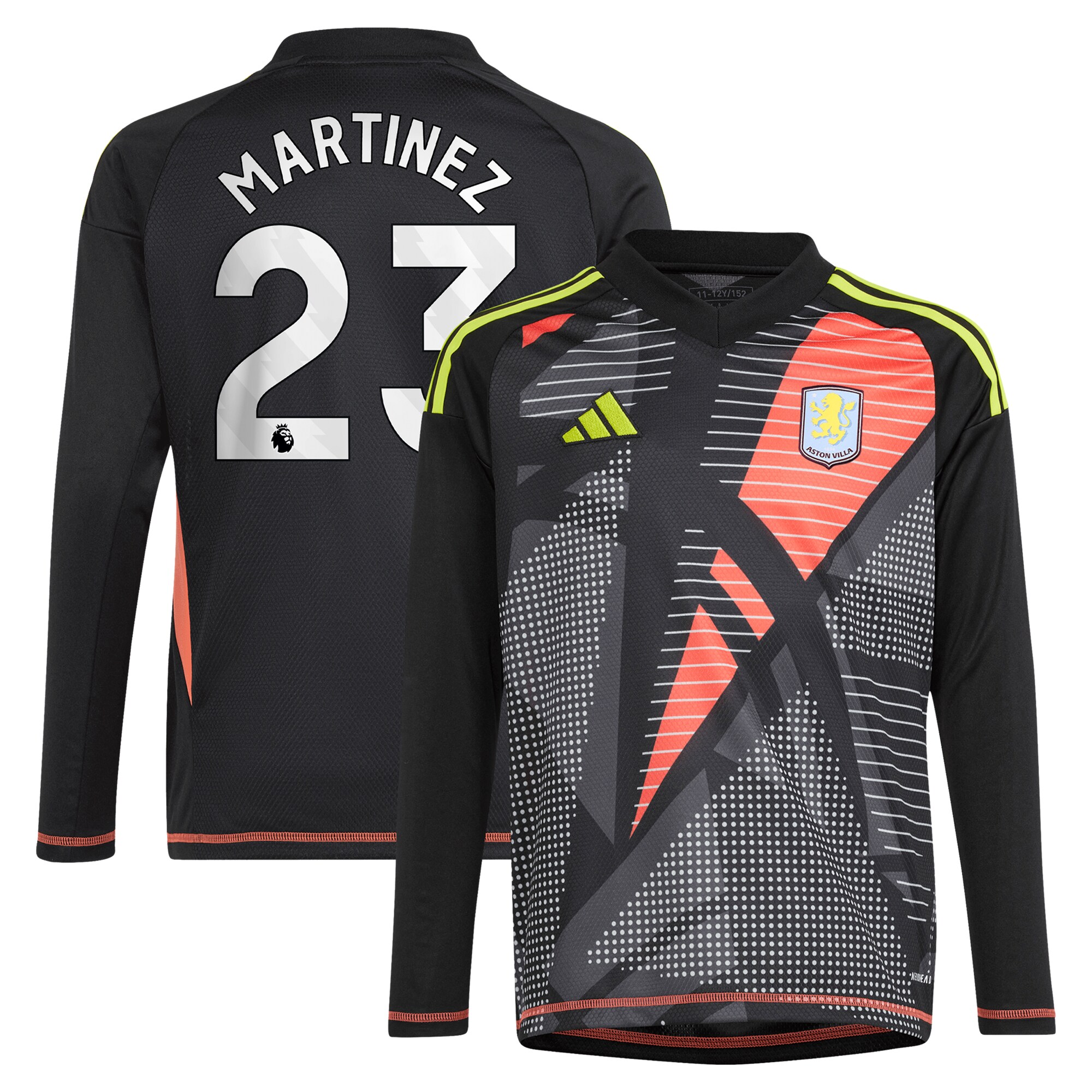 aston villa adidas goalkeeper shirt 2024-25 – long sleeve – kids with martinez 23 printing – 202029325 Collection | Aston Villa Fan Shop