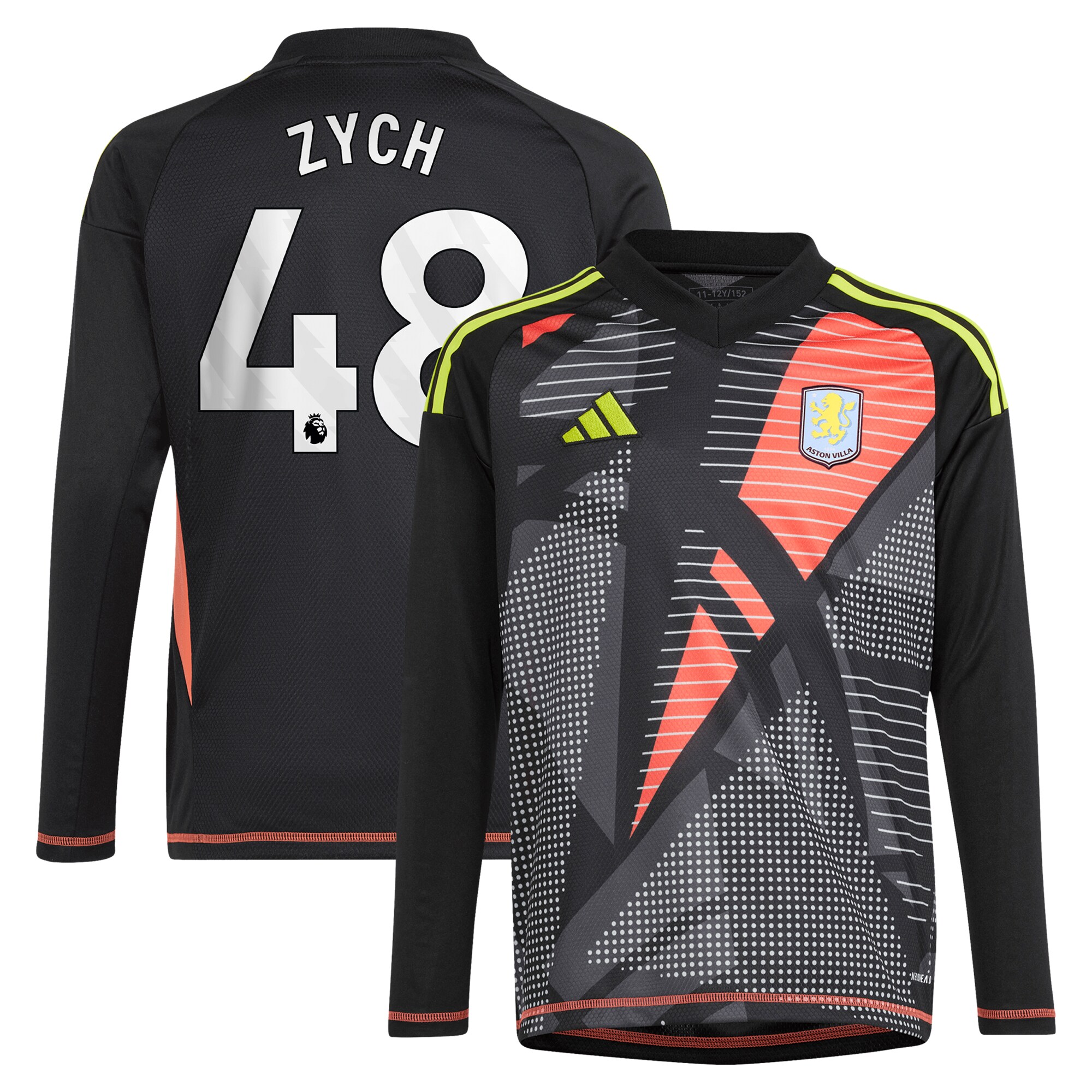 aston villa adidas goalkeeper shirt 2024-25 – long sleeve – kids with zych 48 printing – 202153091 Collection | Aston Villa Fan Shop