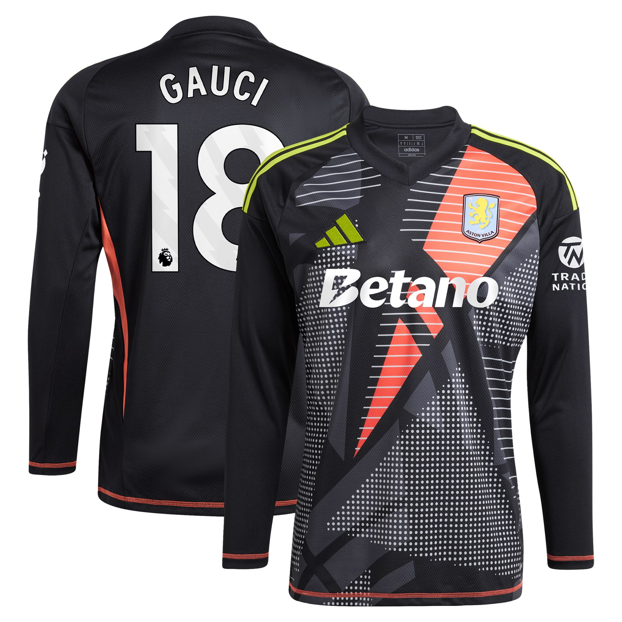 aston villa adidas goalkeeper shirt 2024-25 – long sleeve with gauci 18 printing – 202028940 Collection | Aston Villa Fan Shop