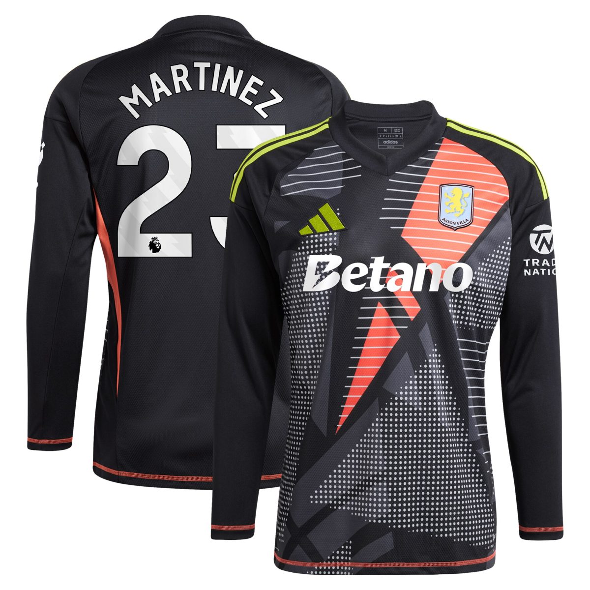 aston villa adidas goalkeeper shirt 2024-25 – long sleeve with martinez 23 printing – 202028938 Collection | Aston Villa Fan Shop