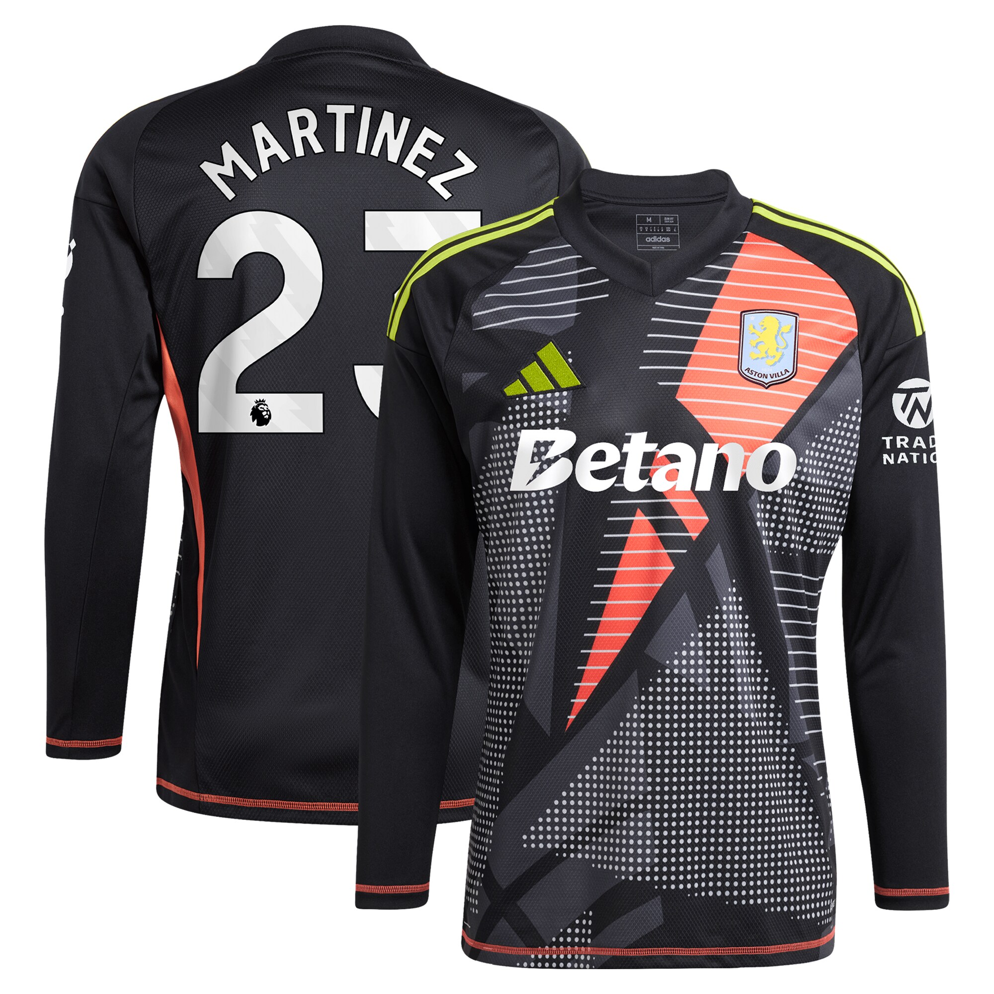 aston villa adidas goalkeeper shirt 2024-25 – long sleeve with martinez 23 printing – 202028938 Collection | Aston Villa Fan Shop