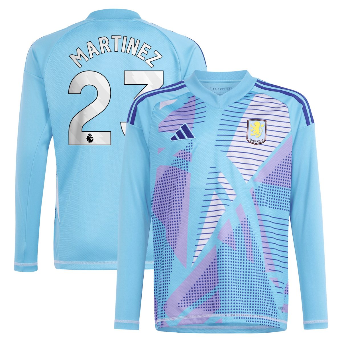 aston villa adidas goalkeeper shirt 2024-25 – long sleeve with martinez 23 printing – 202030980 Collection | Aston Villa Fan Shop