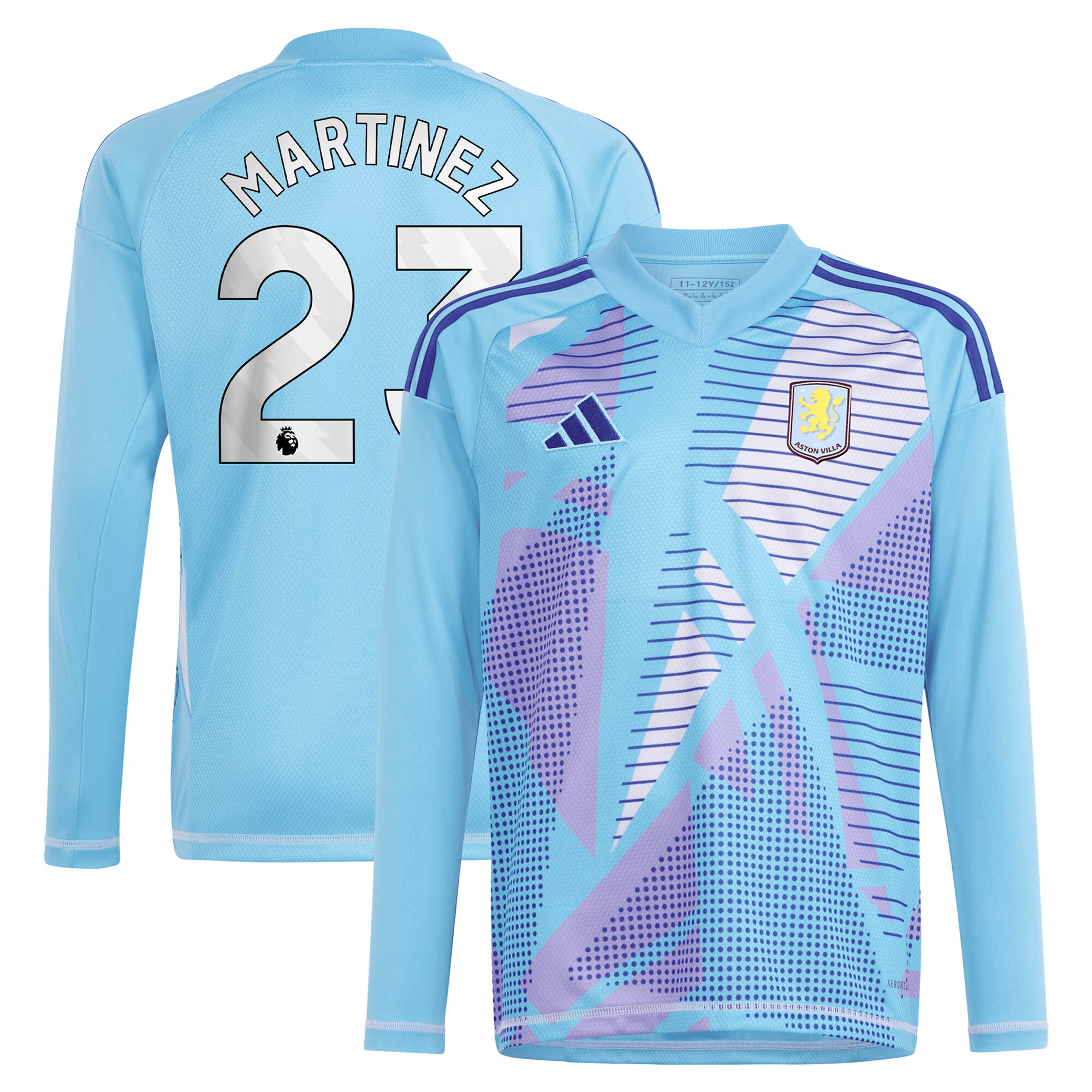 aston villa adidas goalkeeper shirt 2024-25 – long sleeve with martinez 23 printing – 202030980 Collection | Aston Villa Fan Shop