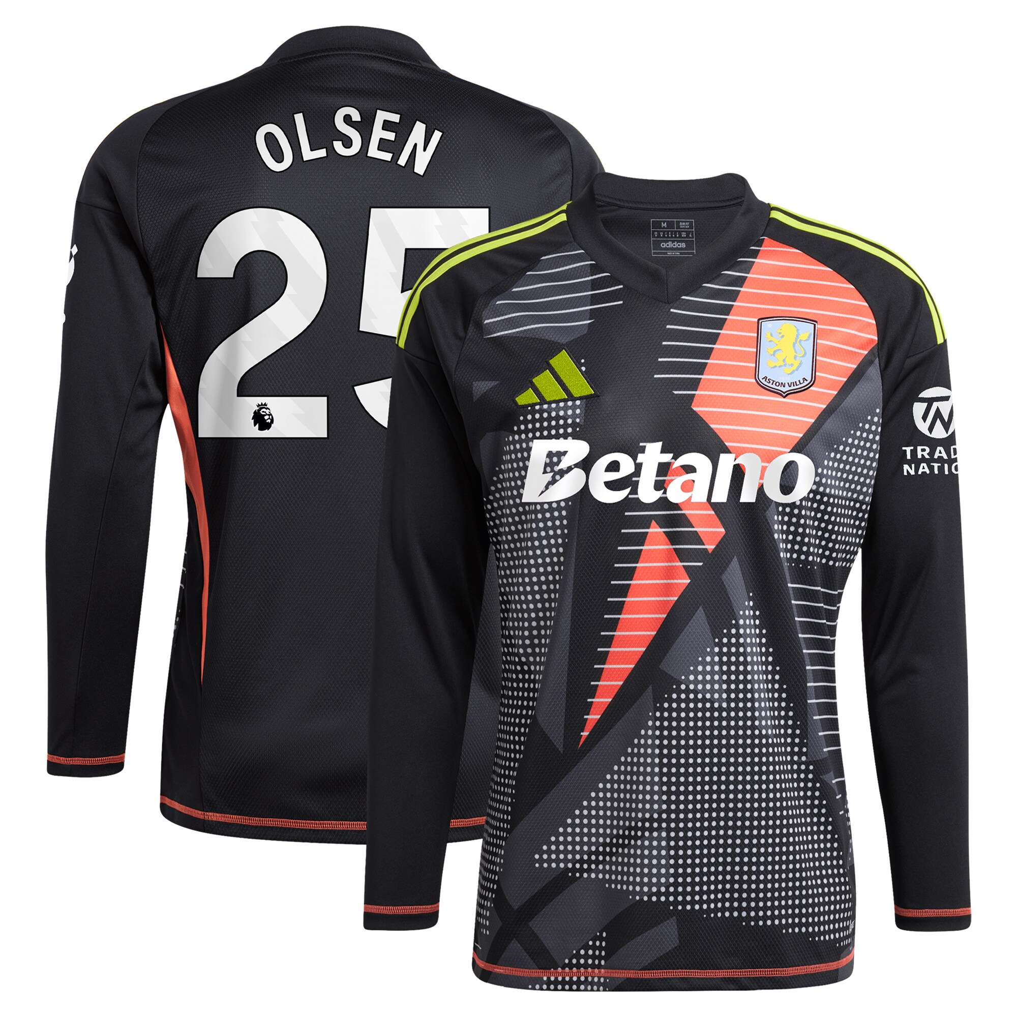 aston villa adidas goalkeeper shirt 2024-25 – long sleeve with olsen 25 printing – 202028939 Collection | Aston Villa Fan Shop