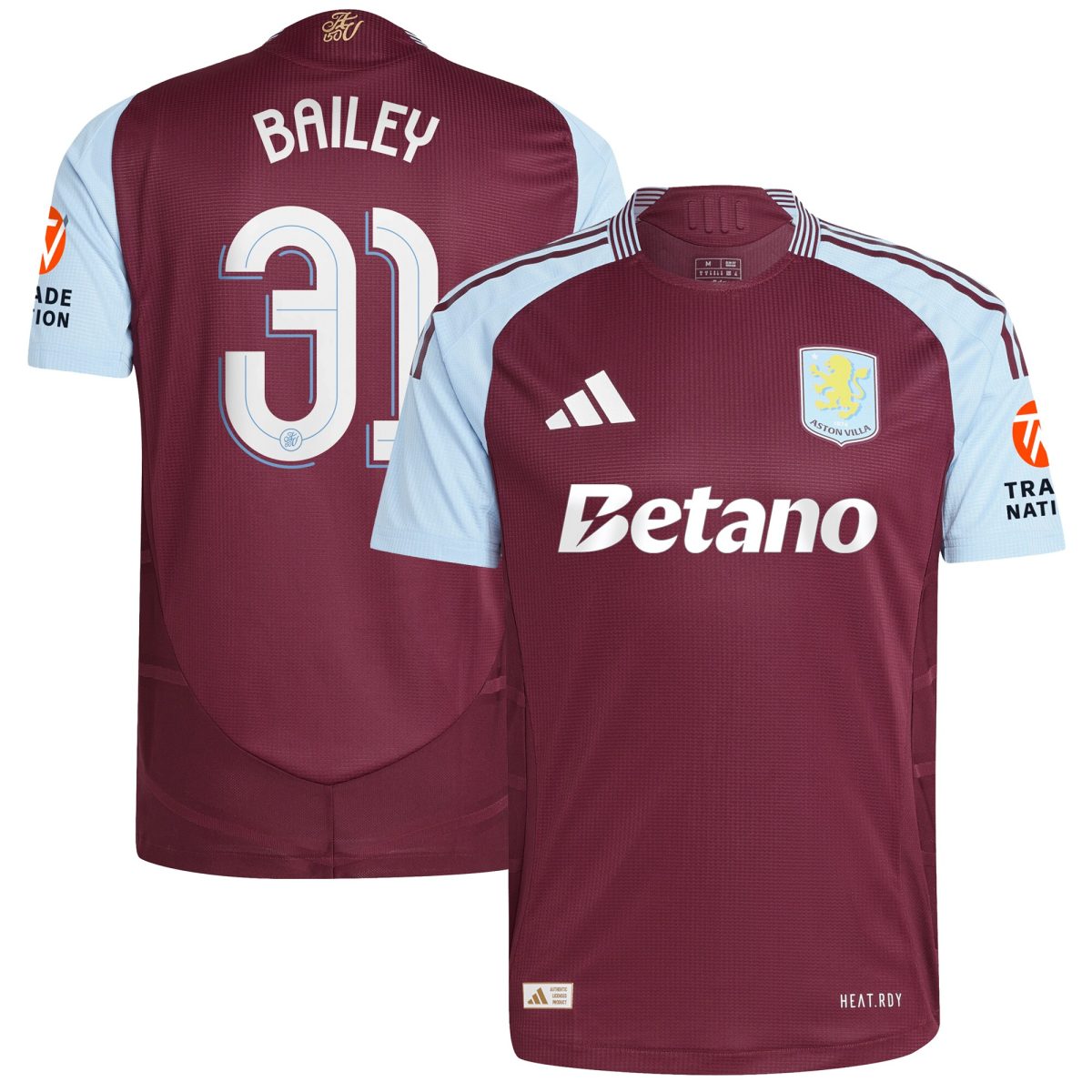 aston villa adidas home authentic shirt 2024-25 with bailey 31 cup printing Collection | Aston Villa Fan Shop