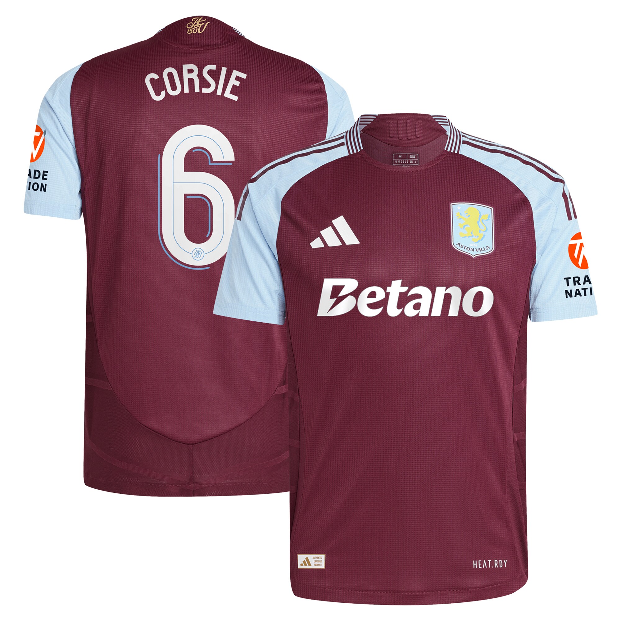 aston villa adidas home authentic shirt 2024-25 with corsie 6 cup printing Collection | Aston Villa Fan Shop