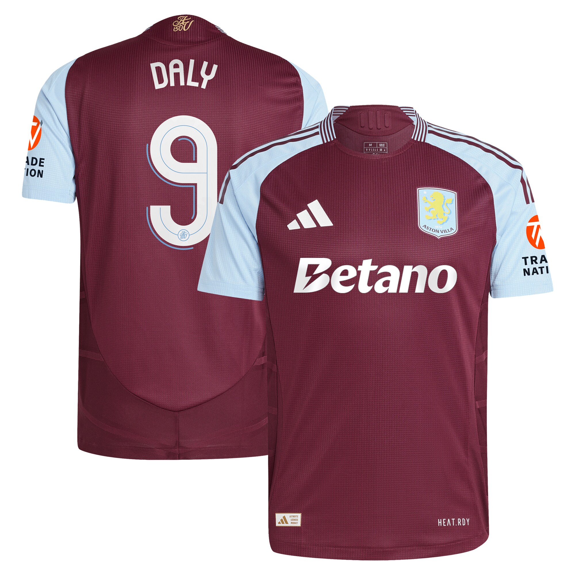 aston villa adidas home authentic shirt 2024-25 with daly 9 cup printing Collection | Aston Villa Fan Shop