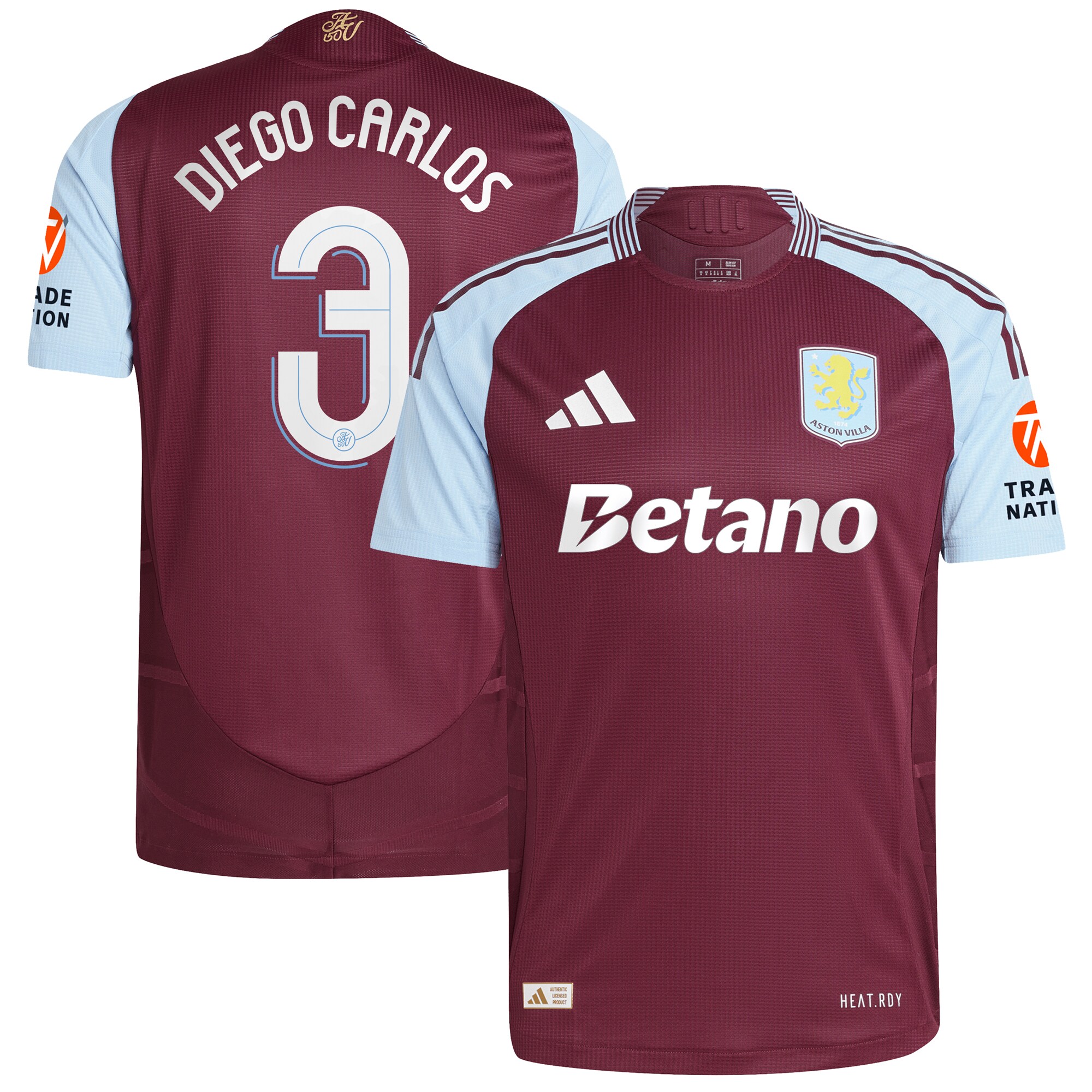 aston villa adidas home authentic shirt 2024-25 with diego carlos 3 cup printing Collection | Aston Villa Fan Shop