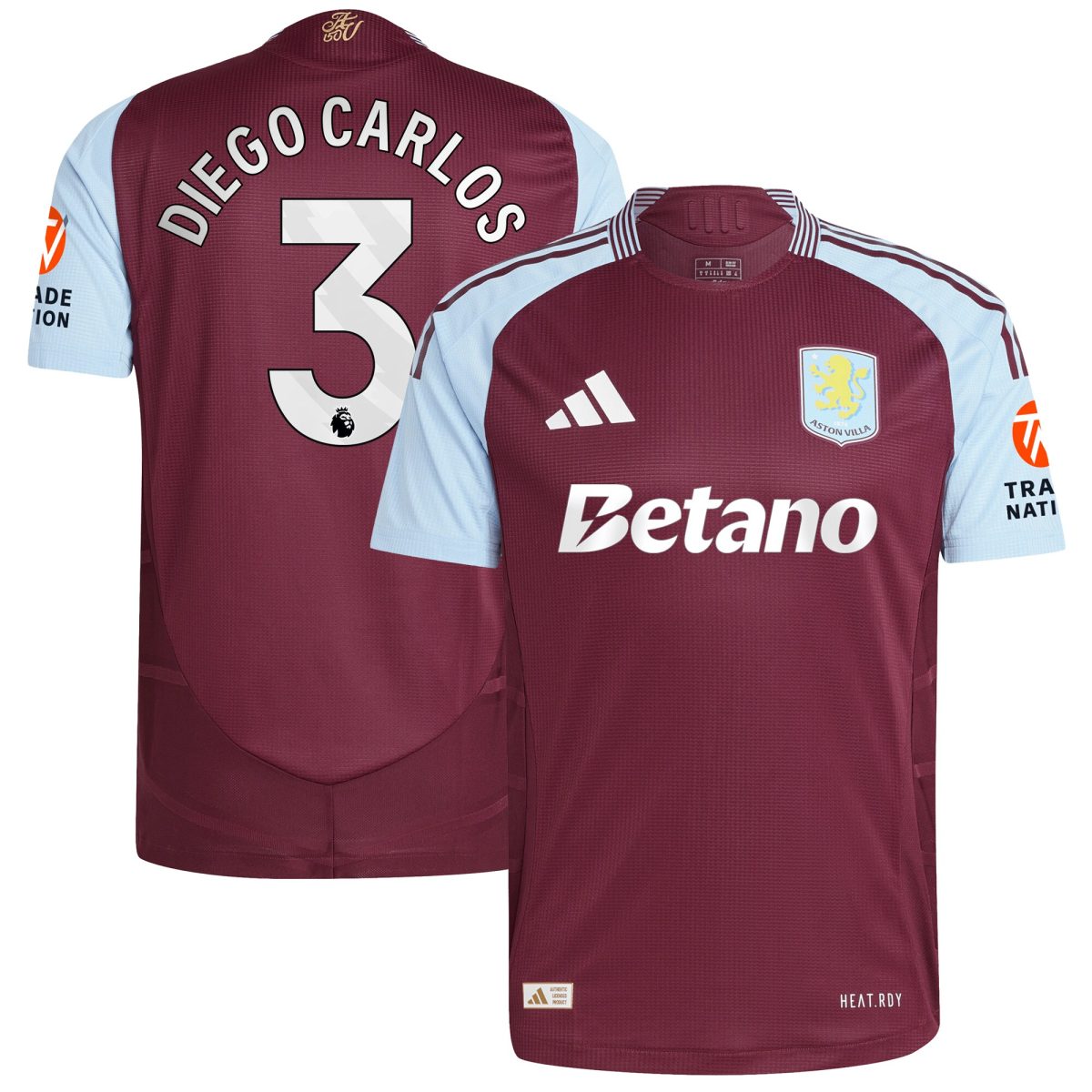 aston villa adidas home authentic shirt 2024-25 with diego carlos 3 printing Collection | Aston Villa Fan Shop