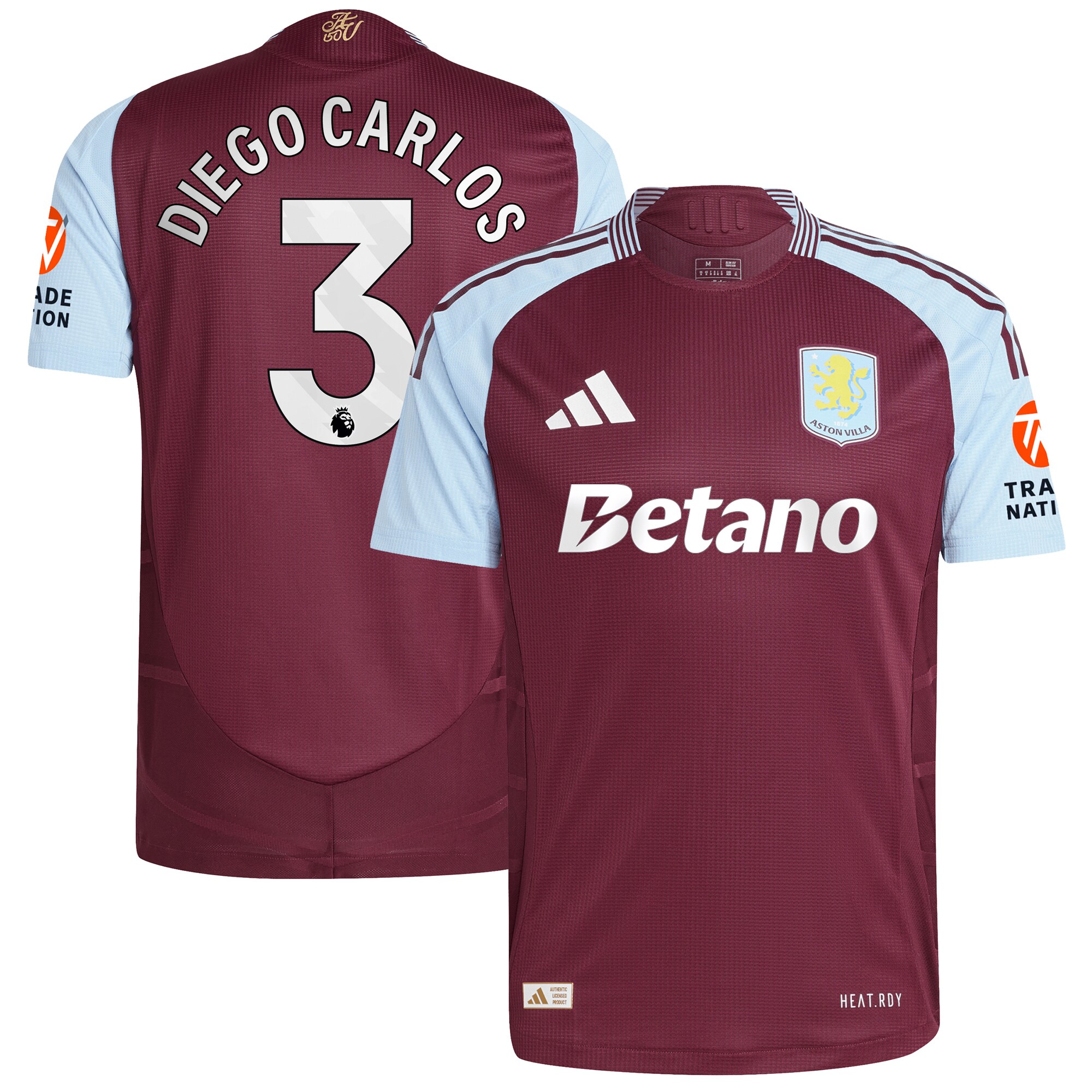 aston villa adidas home authentic shirt 2024-25 with diego carlos 3 printing Collection | Aston Villa Fan Shop
