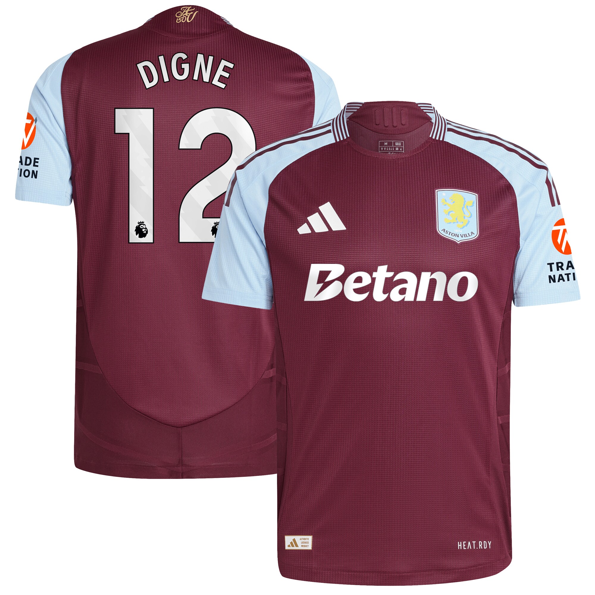 aston villa adidas home authentic shirt 2024-25 with digne 12 printing Collection | Aston Villa Fan Shop