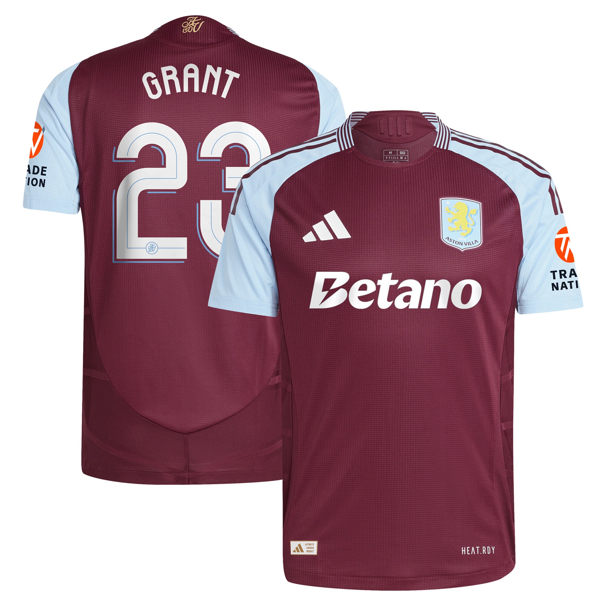 aston villa adidas home authentic shirt 2024-25 with grant 23 cup printing Collection | Aston Villa Fan Shop
