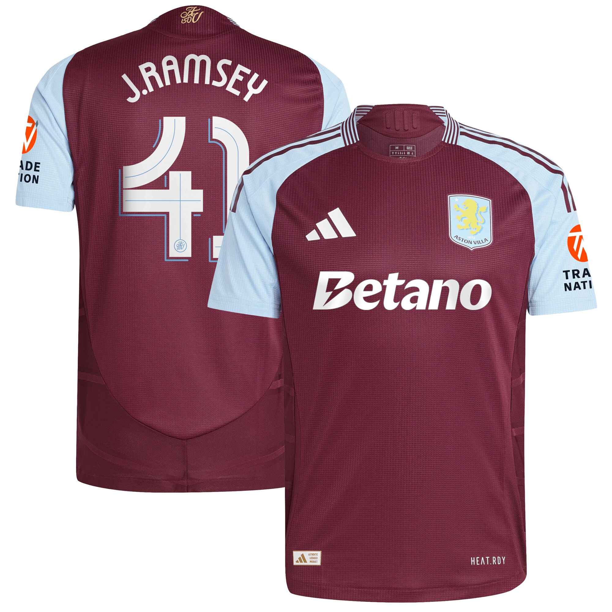 aston villa adidas home authentic shirt 2024-25 with j. ramsey 41 cup printing Collection | Aston Villa Fan Shop