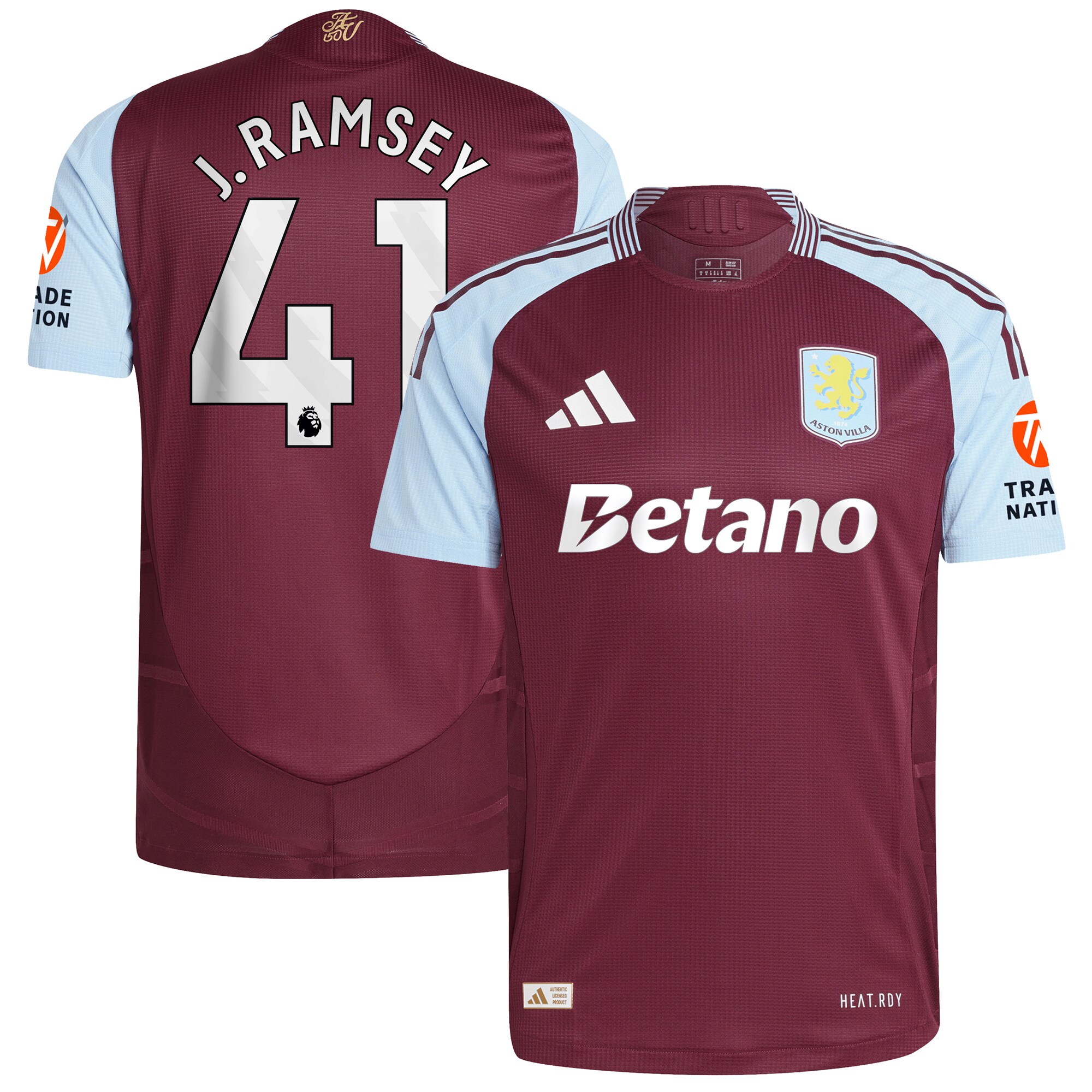 aston villa adidas home authentic shirt 2024-25 with j. ramsey 41 printing Collection | Aston Villa Fan Shop