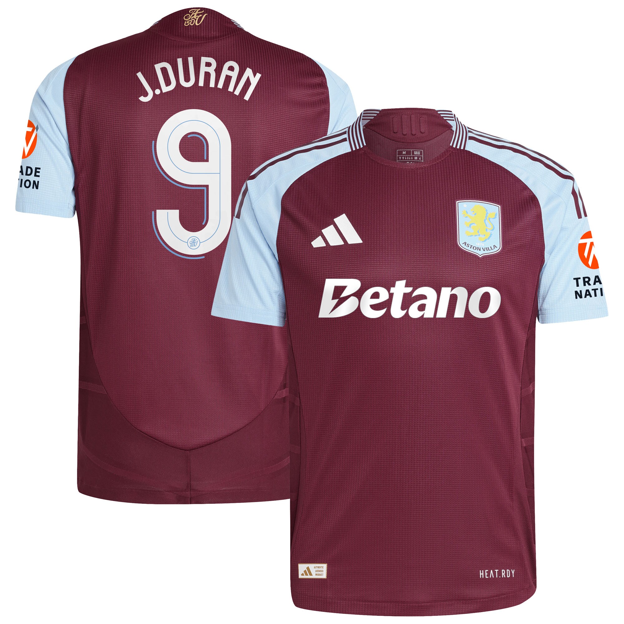 aston villa adidas home authentic shirt 2024-25 with j.duran 9 cup printing Collection | Aston Villa Fan Shop
