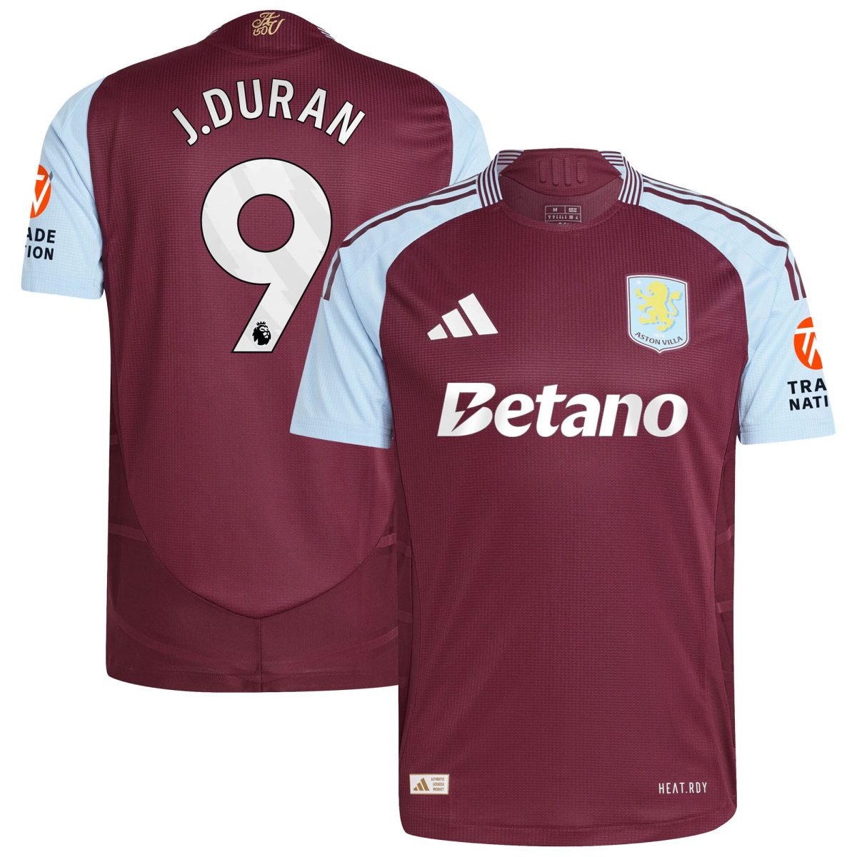 aston villa adidas home authentic shirt 2024-25 with j.duran 9 printing Collection | Aston Villa Fan Shop