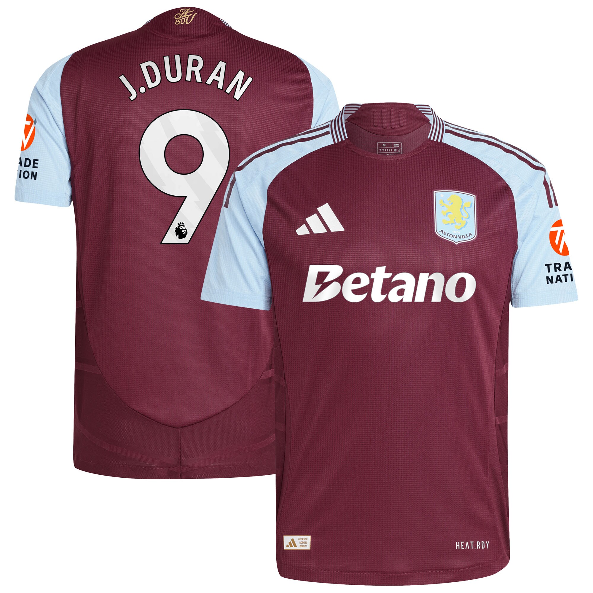 aston villa adidas home authentic shirt 2024-25 with j.duran 9 printing Collection | Aston Villa Fan Shop