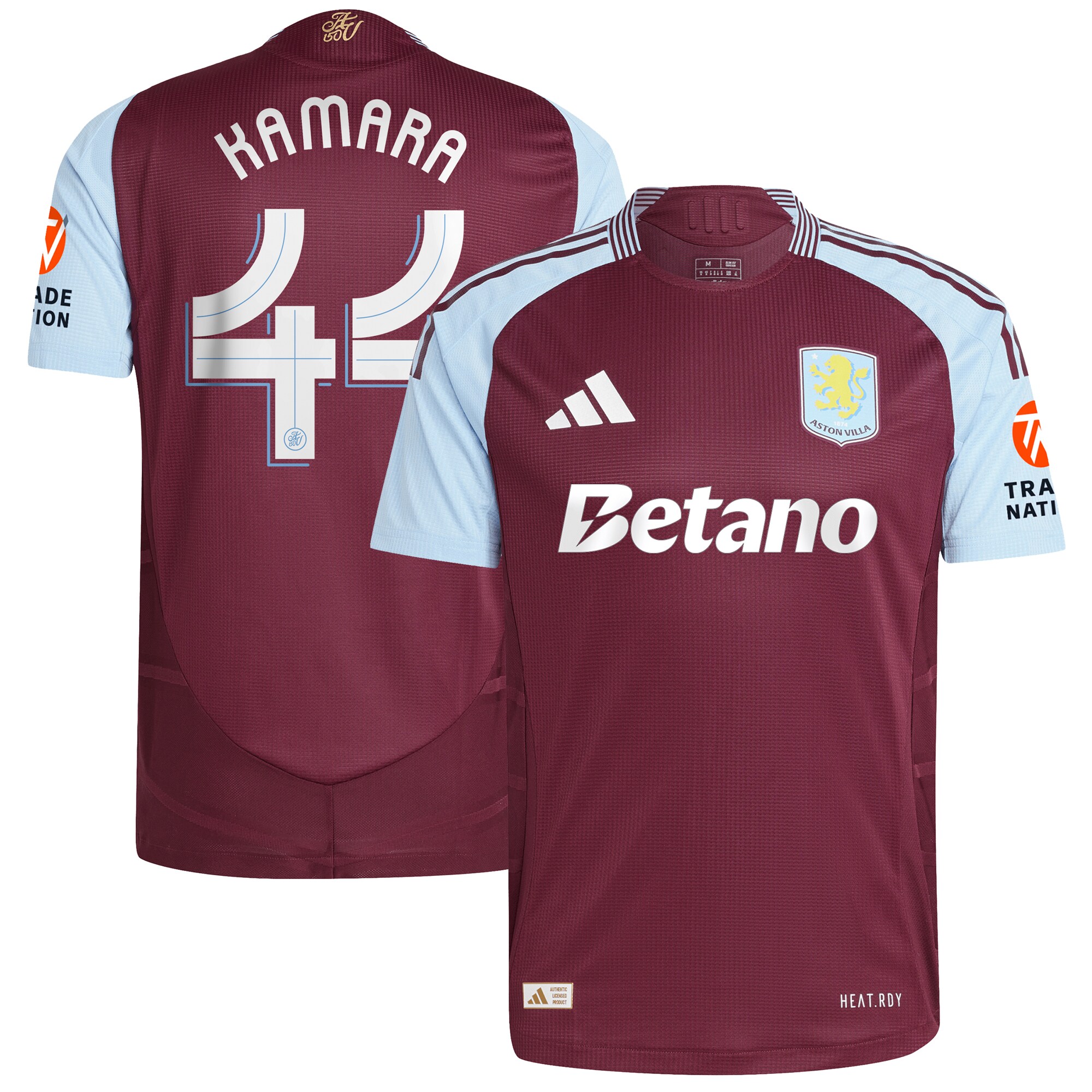 aston villa adidas home authentic shirt 2024-25 with kamara 44 cup printing Collection | Aston Villa Fan Shop